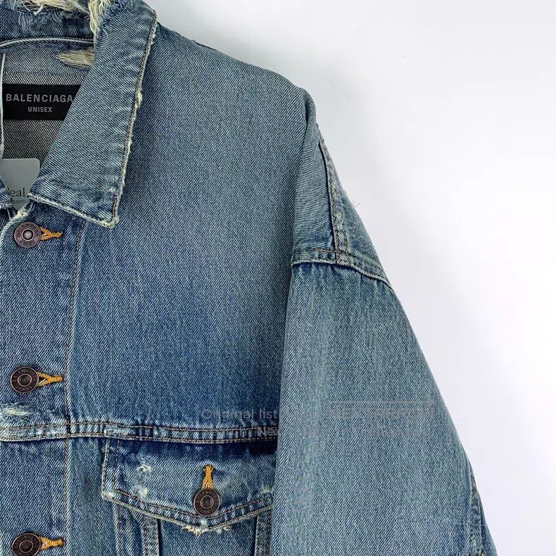 Balenciaga Balenciaga Blue collar destruction style denim jacket Size US L / EU 52-54 / 3 - 3 Thumbnail
