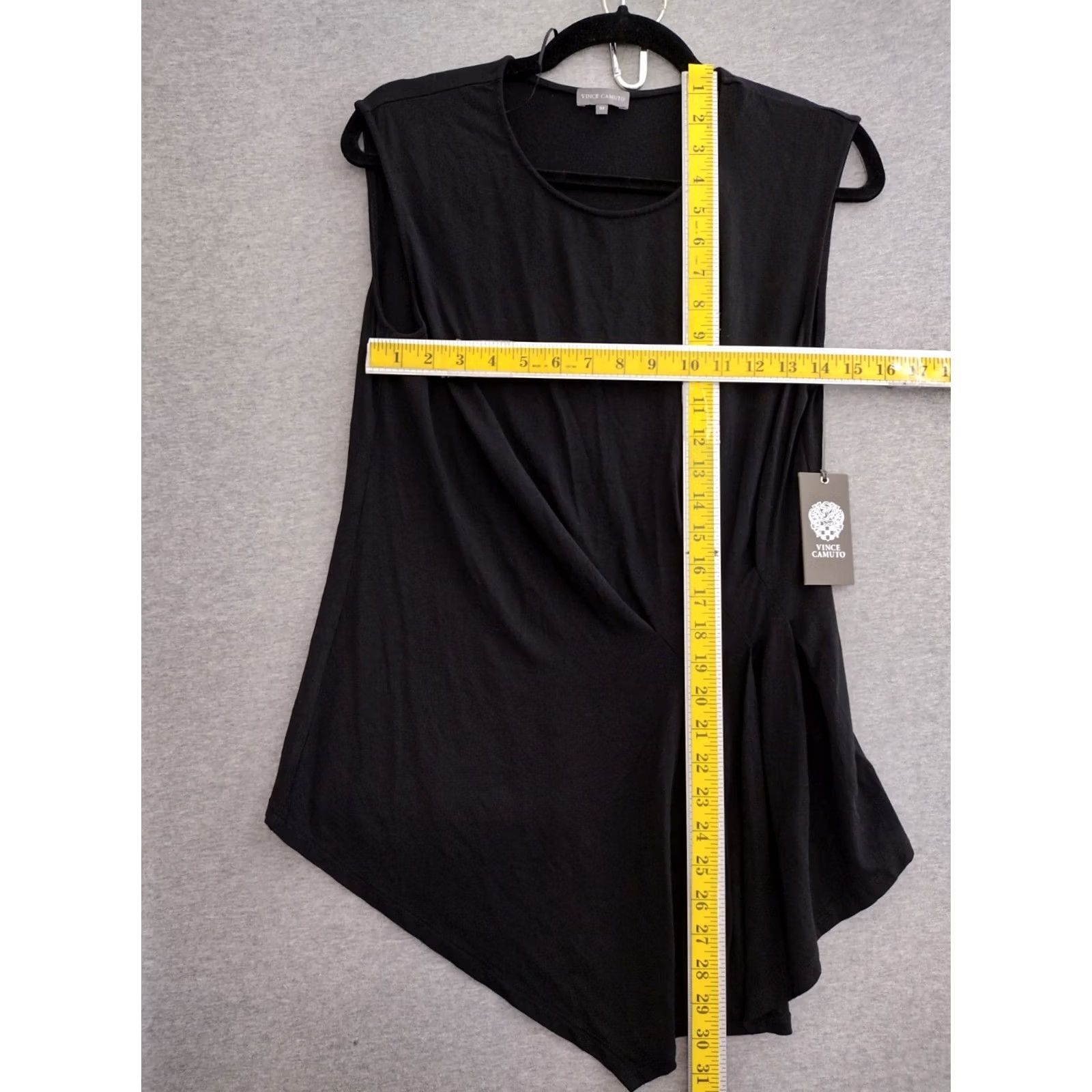 Vince Camuto Vince Camuto Women Short Sleeveless Dress Crew Neck Side Overlap Black M Dress Women's Sleeveless Blended Fabric Knit Short Solid 90s? Size 32" / US 10 / IT 46 - 5 Thumbnail