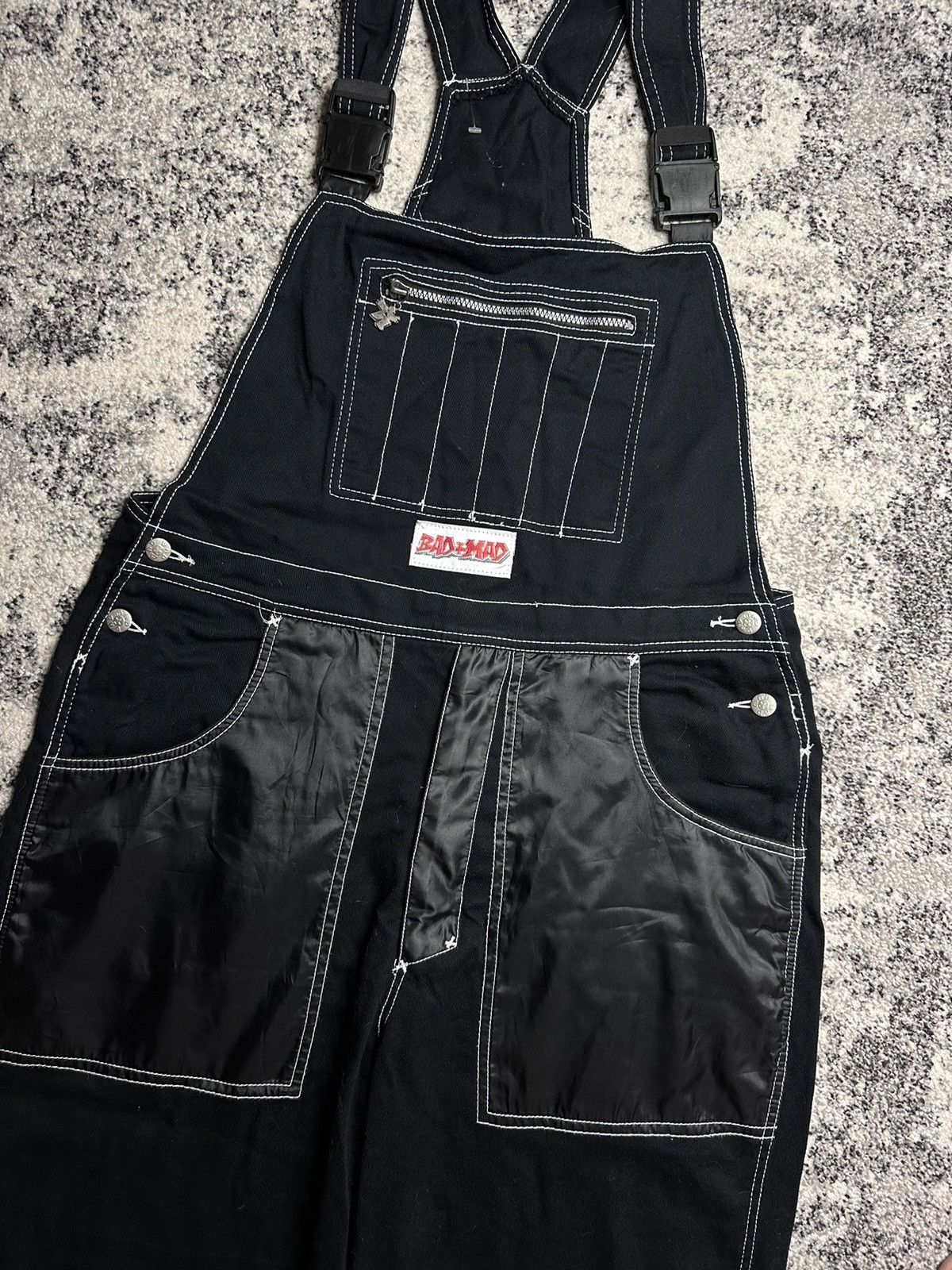 Japanese Brand BAD MAD Utility Rare Vintage Denim Rap Jeans Y2K Size US 34 / EU 50 - 2 Thumbnail