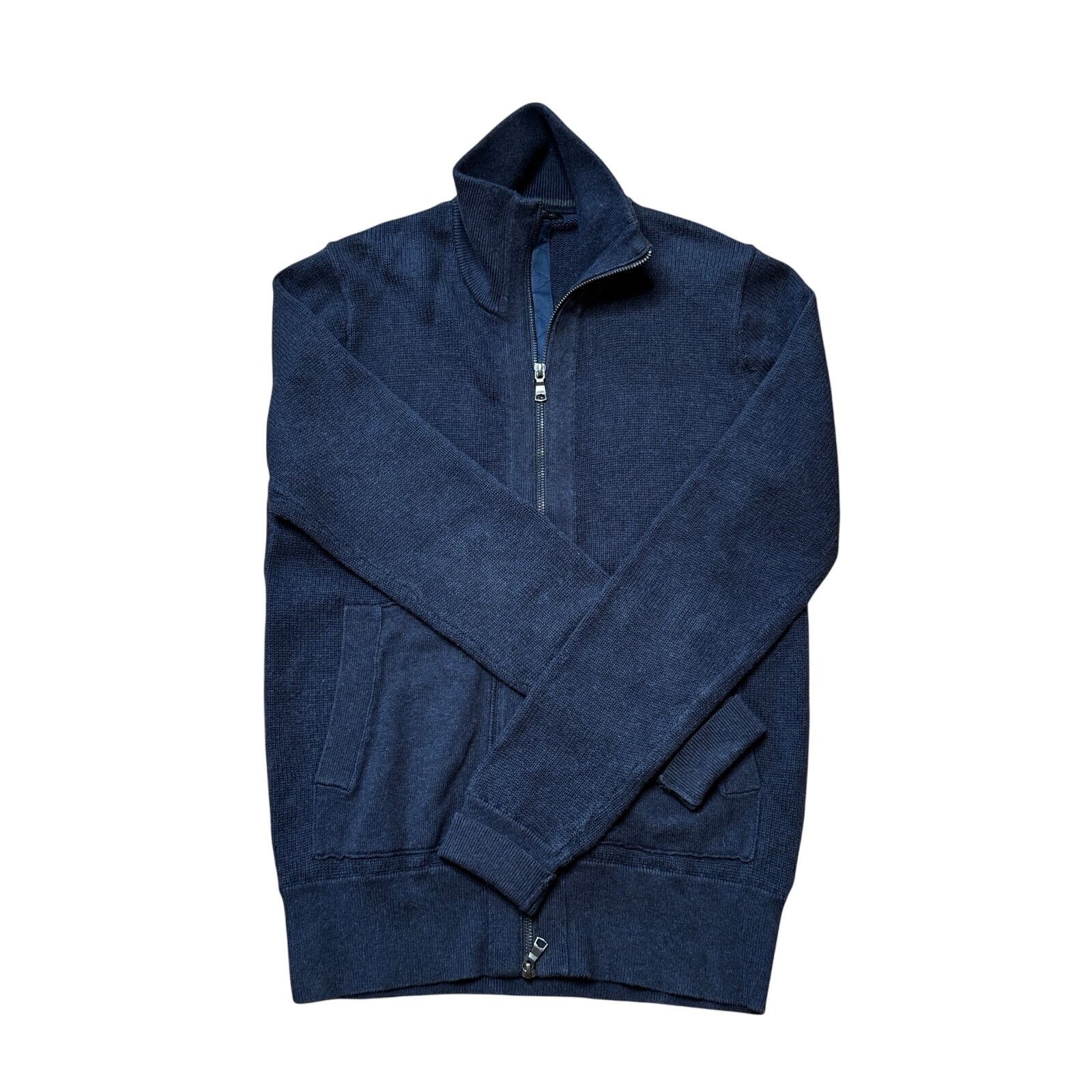 Banana Republic Banana Republic Double Zip Cotton Sweater Navy Fall 2015 Size US S / EU 44-46 / 1 - 8 Thumbnail