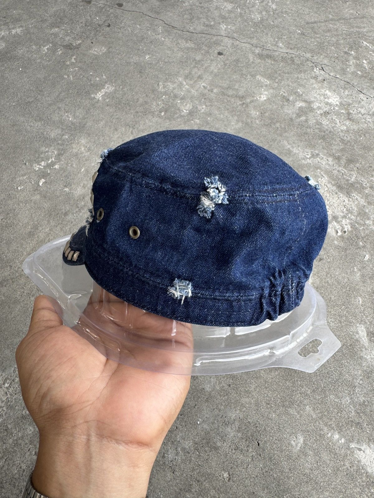 Japanese Brand Distressed Studded Commando Cadet Hat Size ONE SIZE - 4 Thumbnail