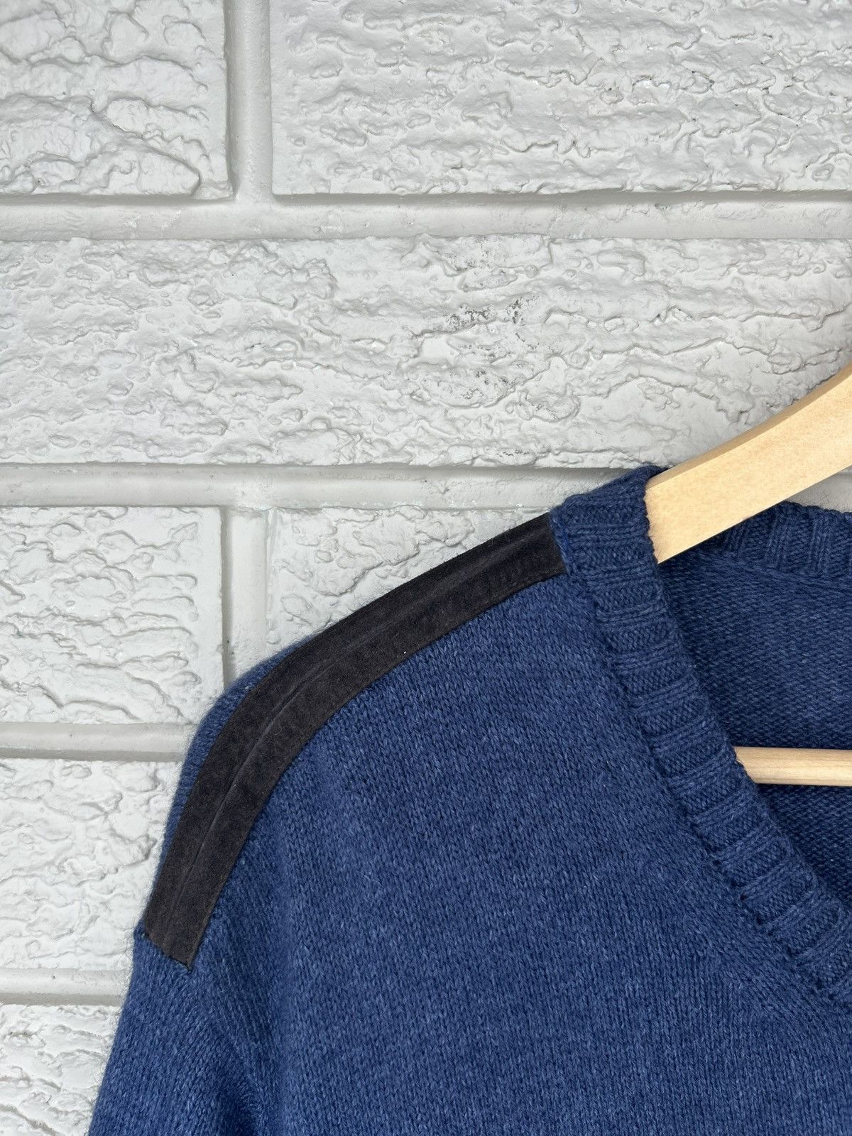 Gucci Gucci Alpaca Silk Navy Blue Calfskin Patch Knit Sweater Size US XL / EU 56 / 4 - 4 Thumbnail