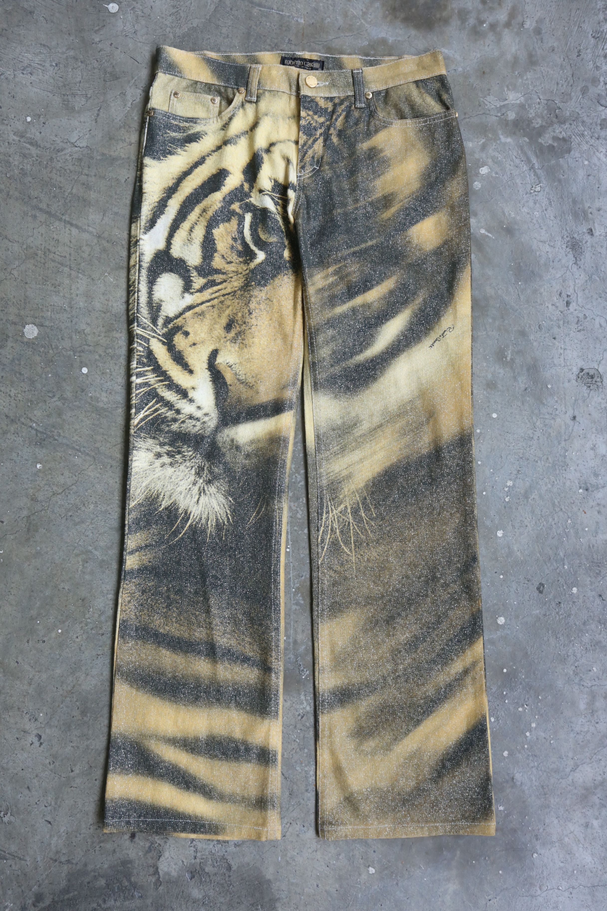 Roberto Cavalli Roberto Cavalli - F/W 00 - Tiger Glitter Denim Jean Size US 30 / EU 46 - 1 Thumbnail