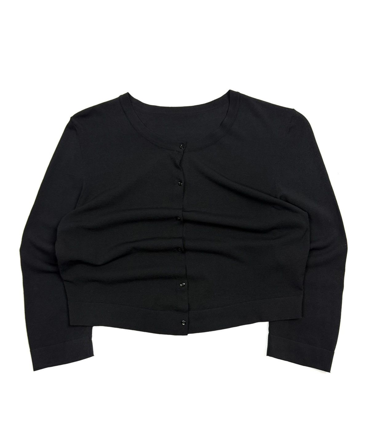 rare Alaia Black Cropped Button Viscose Cardigan Size 42