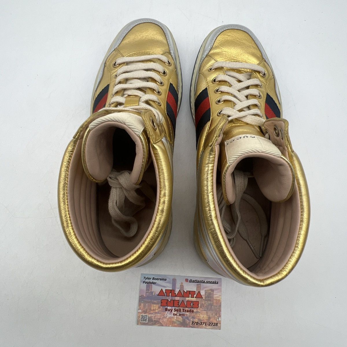 Gucci Gucci leather high metallic gold Size US 8.5 / EU 41-42 - 6 Thumbnail