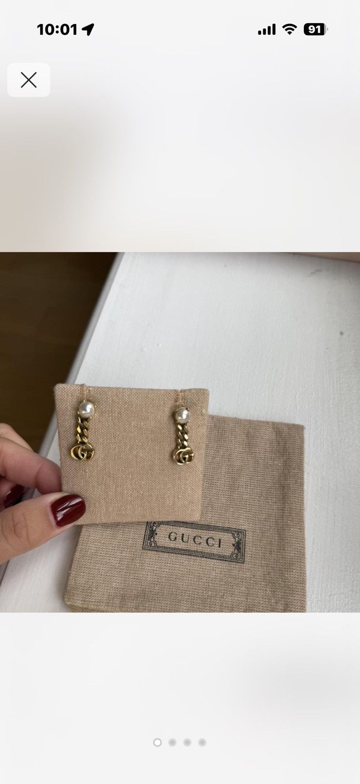Gucci Gucci GG Pearl Drop Earring Size ONE SIZE - 1 Thumbnail
