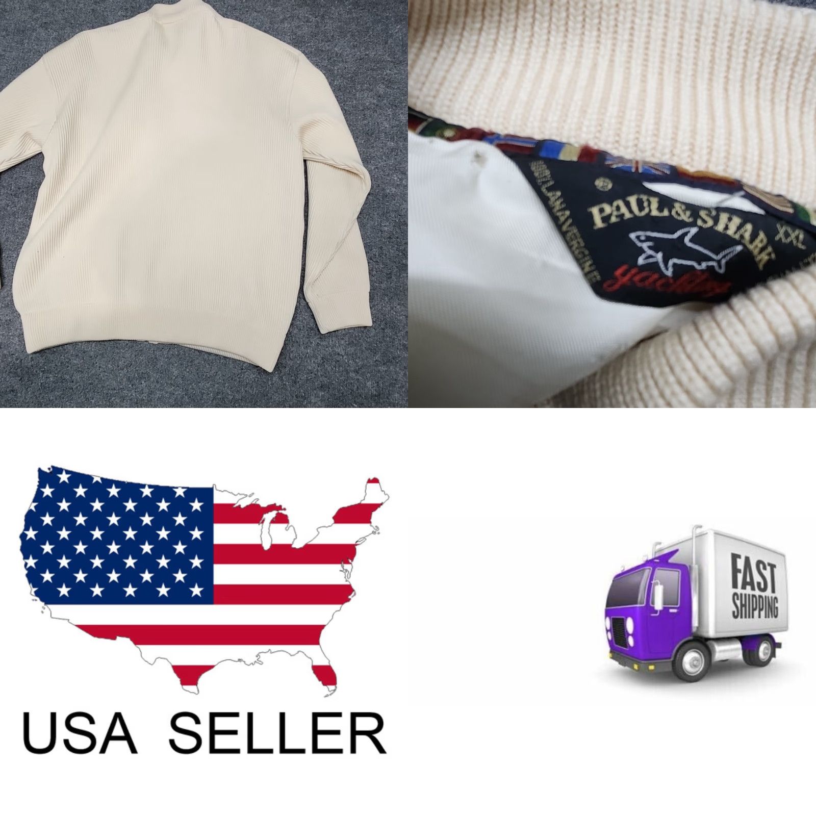 Paul & Shark VINTAGE Paul & Shark Yachting Sweat er Men 2XL Beige Virgin Wool Luxury Zip Pullover Shirt Size US XXL / EU 58 / 5 - 11 Thumbnail