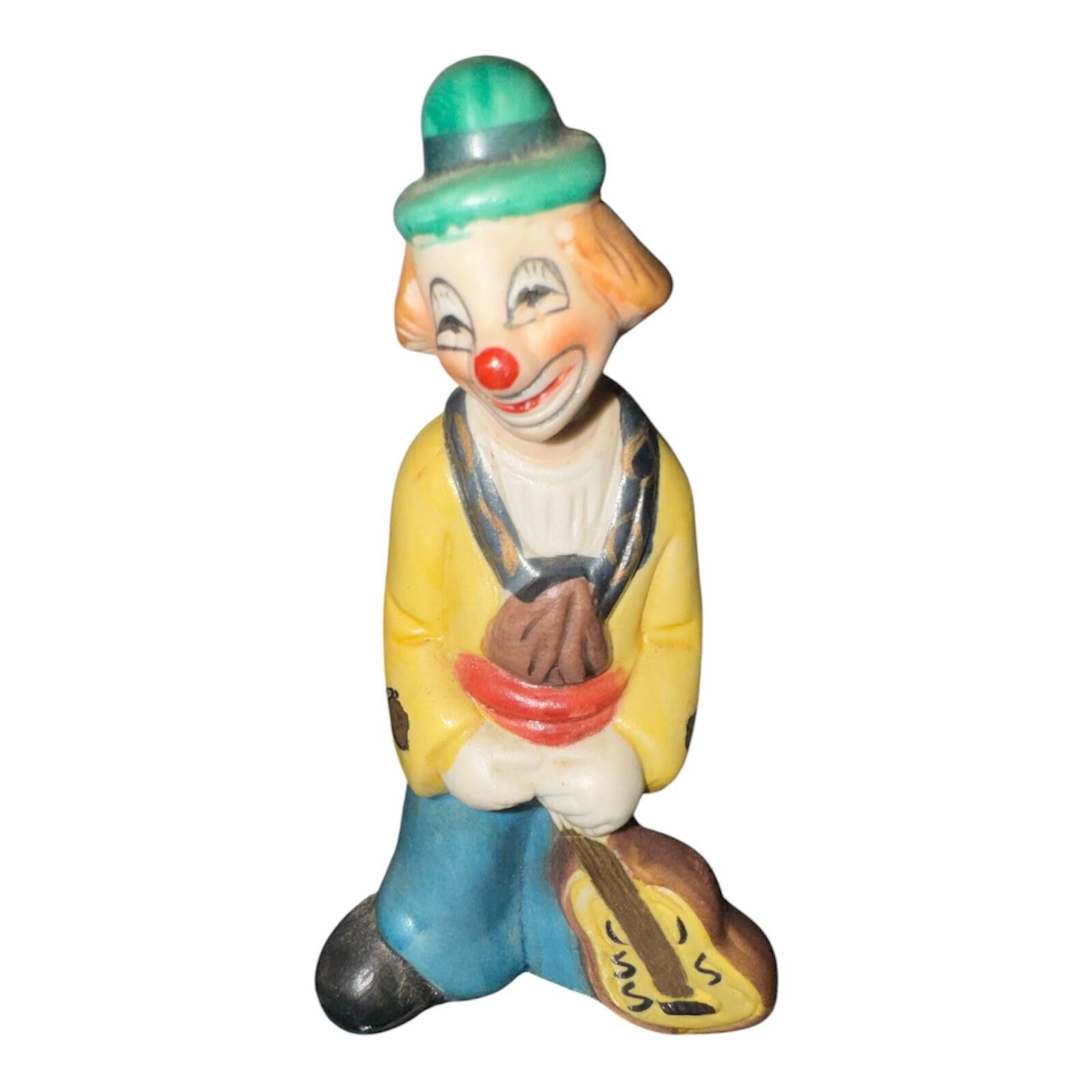 Unknown London Vintage Bisque Porcelain Clown Figurines Set of five 5.5" Size ONE SIZE - 3 Thumbnail