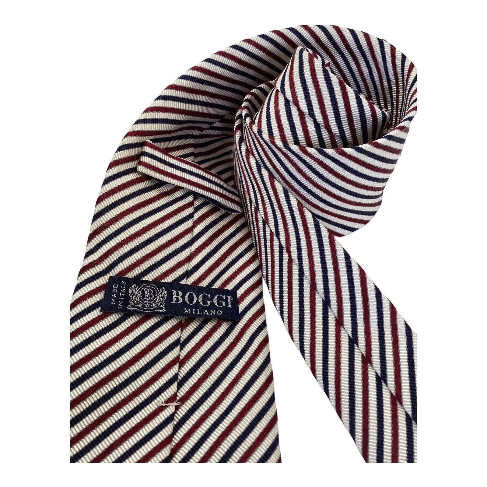 Boggi BOGGI MILANO Multicolor Striped Luxury Silk Blend Tie Italy Size ONE SIZE - 4 Thumbnail