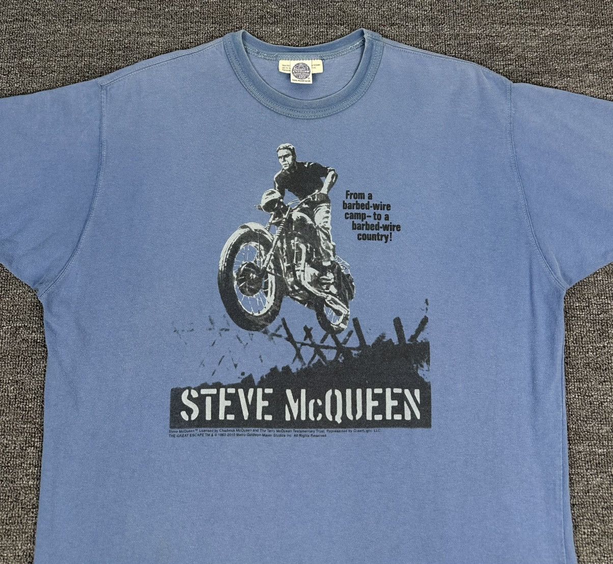 TOYS McCOY Rare🔥Steve Mc Queen Faded Shirt Big Logo Spell Out Size US L / EU 52-54 / 3 - 3 Thumbnail