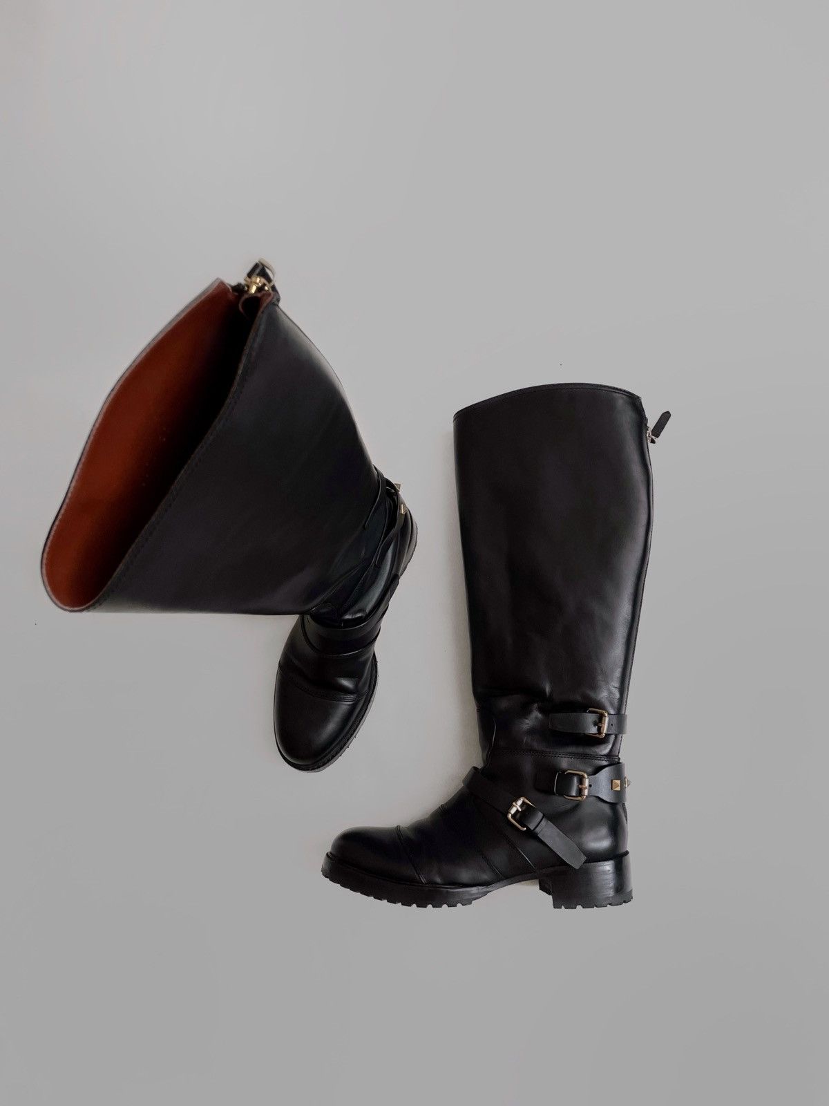 Valentino Valentino Garavani Leather high boots buckles Archive Size US 9 / IT 39 - 1 Thumbnail