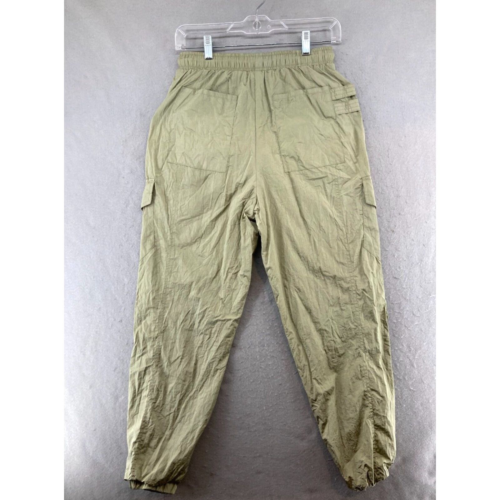 Forever 21 FOREVER 21 Womens Joggers Small Athletic Cargo Adjustable Waist - Green Nylon Slim Tapered Pants, Activewear, 27in Inseam, S Size 28" / US 6 / IT 42 - 7 Thumbnail
