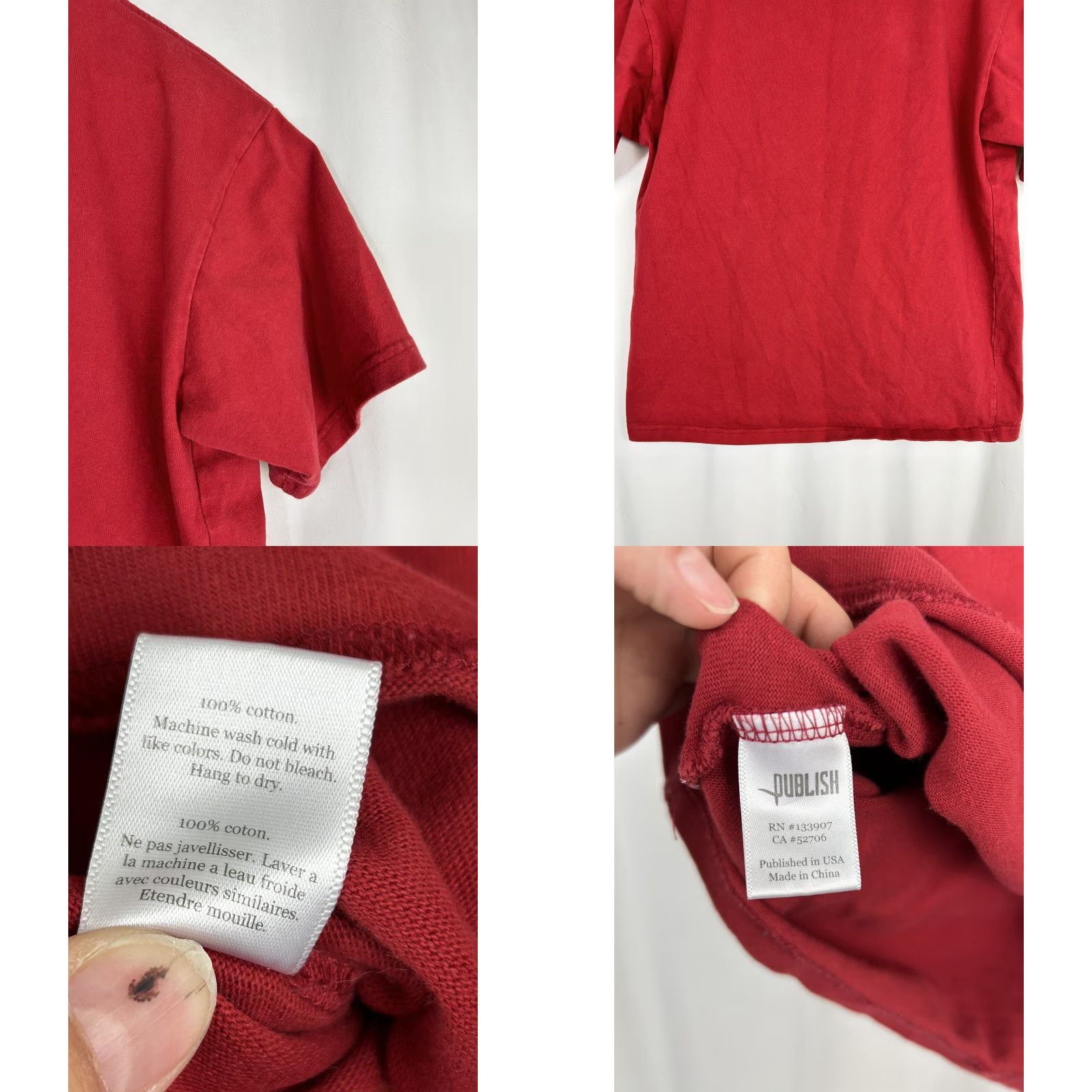 Vintage Publish Mens XL T-Shirt Short Sleeve Red Size US XL / EU 56 / 4 - 9 Thumbnail
