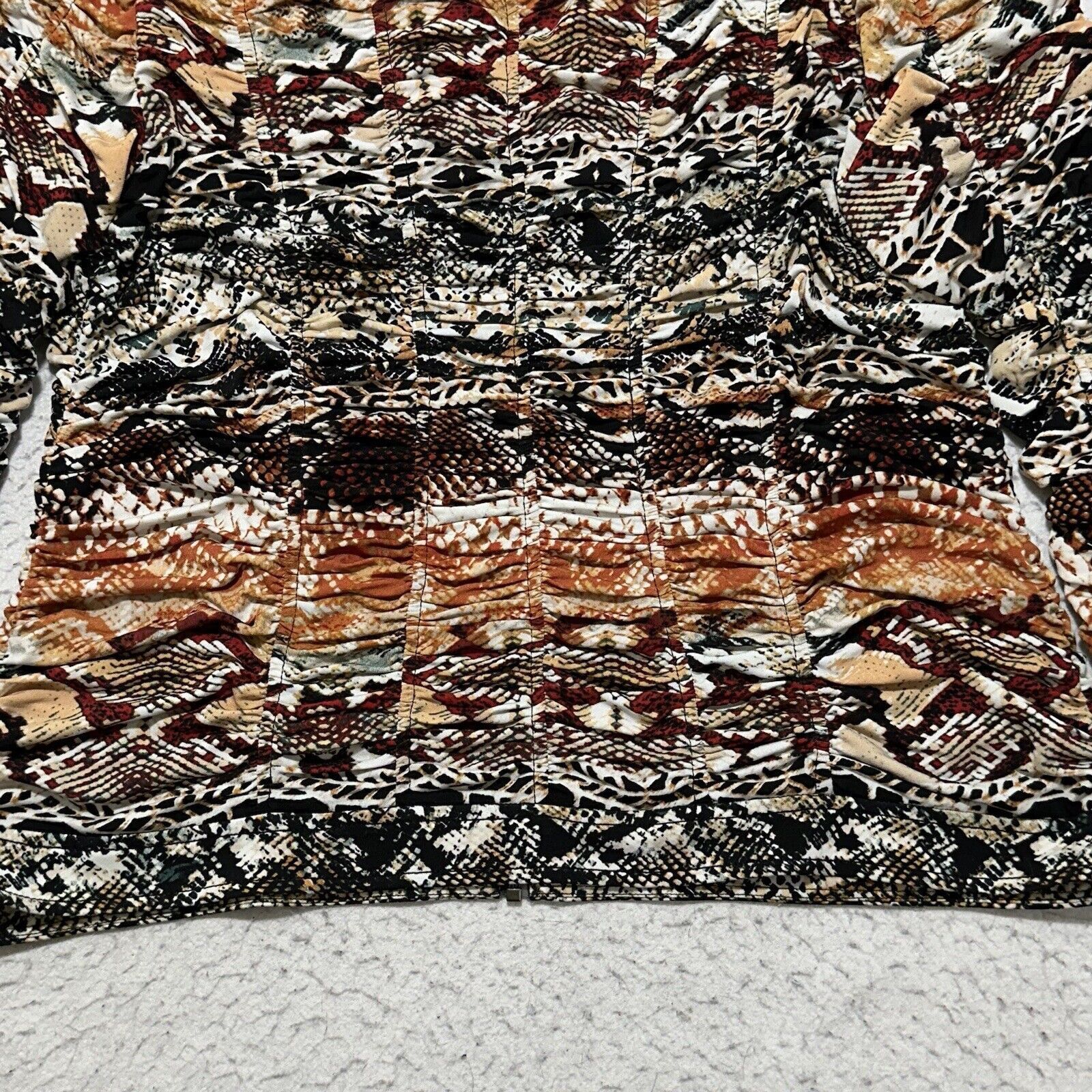 Chicos Chico's 2 Large Animal Snakeskin Ruched Sweatshirt Jacket Size L / US 10 / IT 46 - 11 Thumbnail
