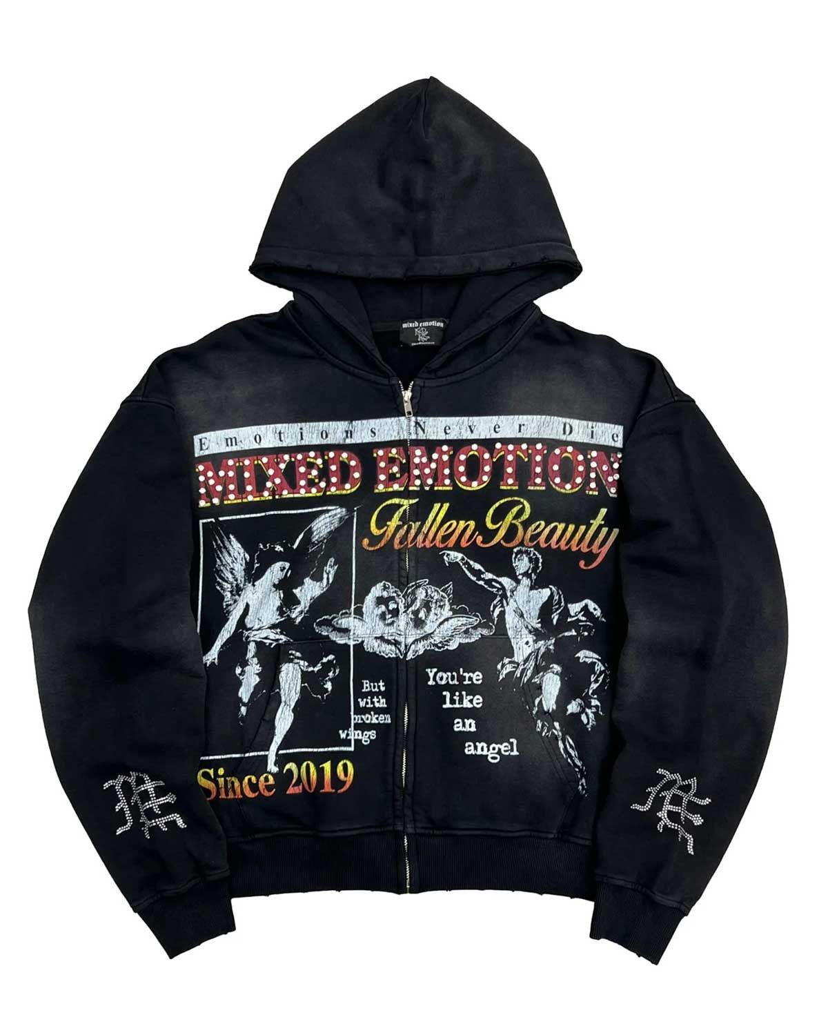 Other Mixed Emotions Broken Wings Hoodie Black Size US XL / EU 56 / 4 - 1 Thumbnail