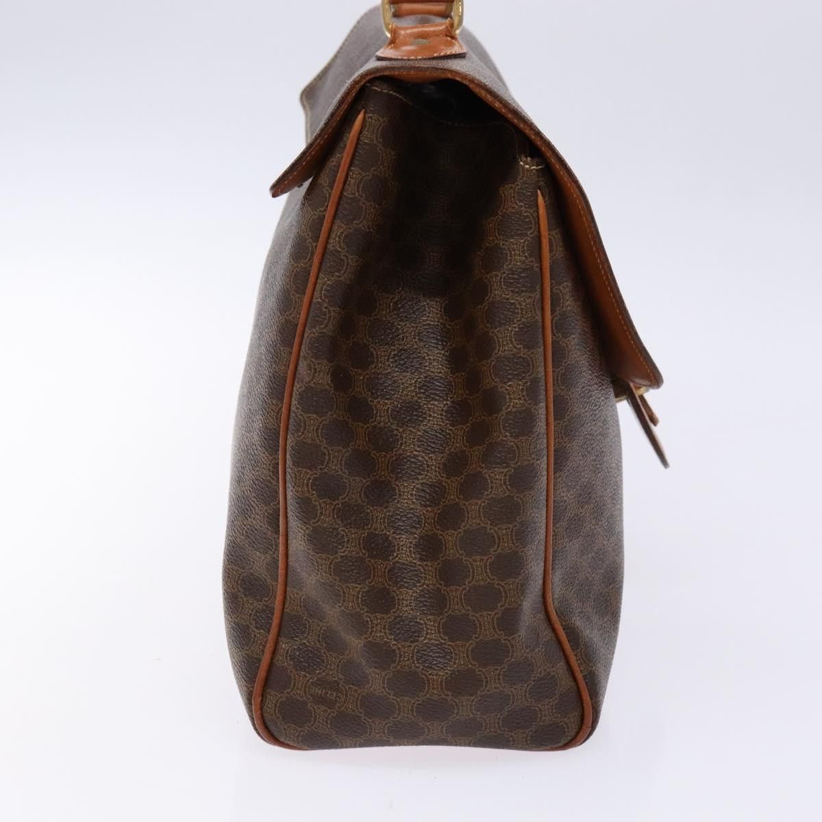 Celine CELINE Macadam Canvas Hand Bag Pvc Leather Brown Gold Size ONE SIZE - 4 Thumbnail