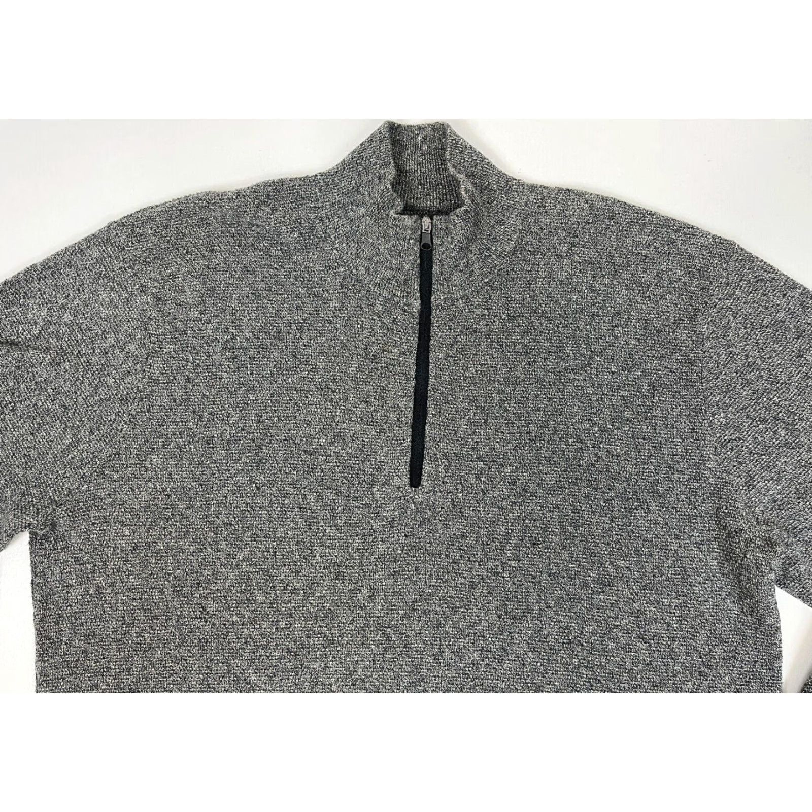 Bonobos Bonobos Men's 1/4 Zip Mock Neck Knit Pullover Sweater Sz L Gray Size US L / EU 52-54 / 3 - 3 Thumbnail