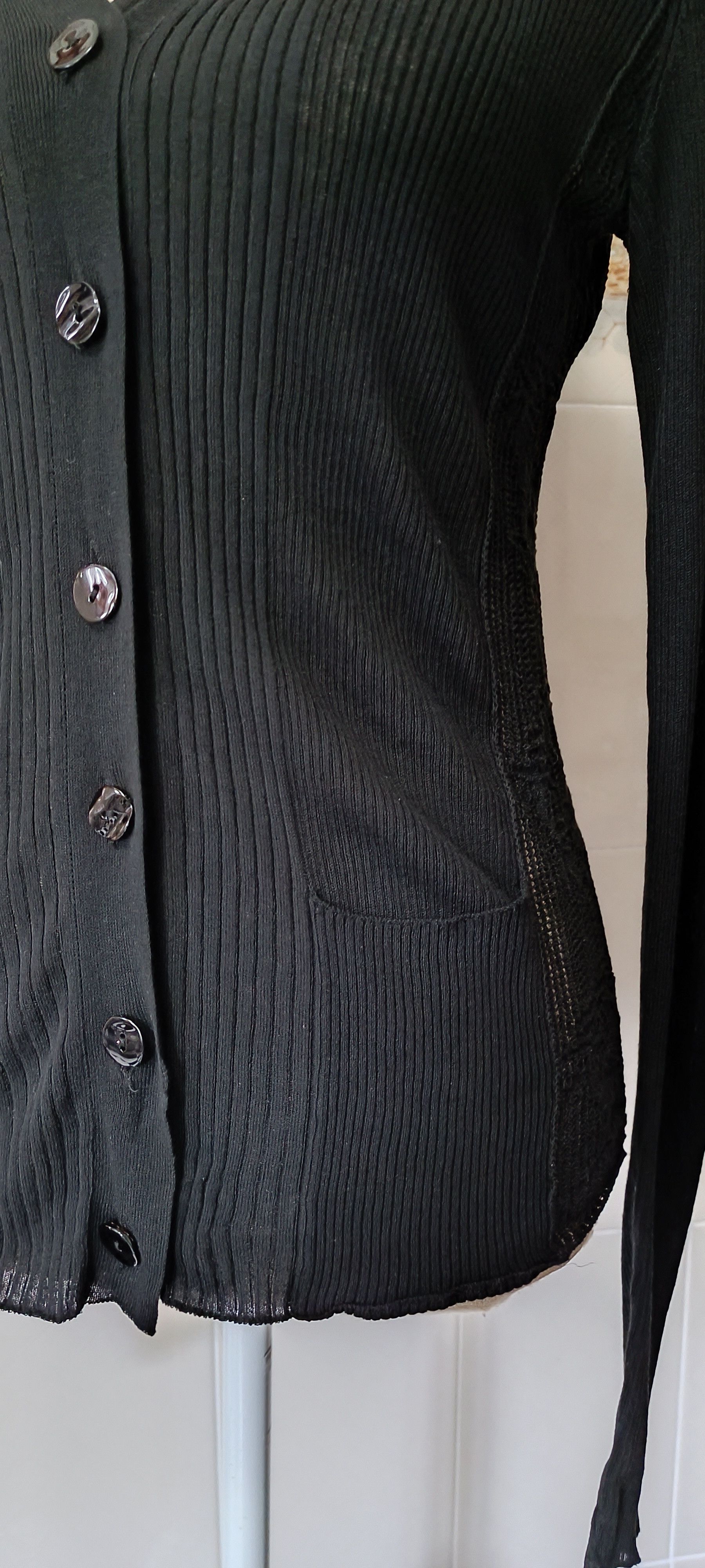Jean Paul Gaultier 2000's - Black cotton jacket, with ribbed fabric Size M / US 6-8 / IT 42-44 - 11 Thumbnail