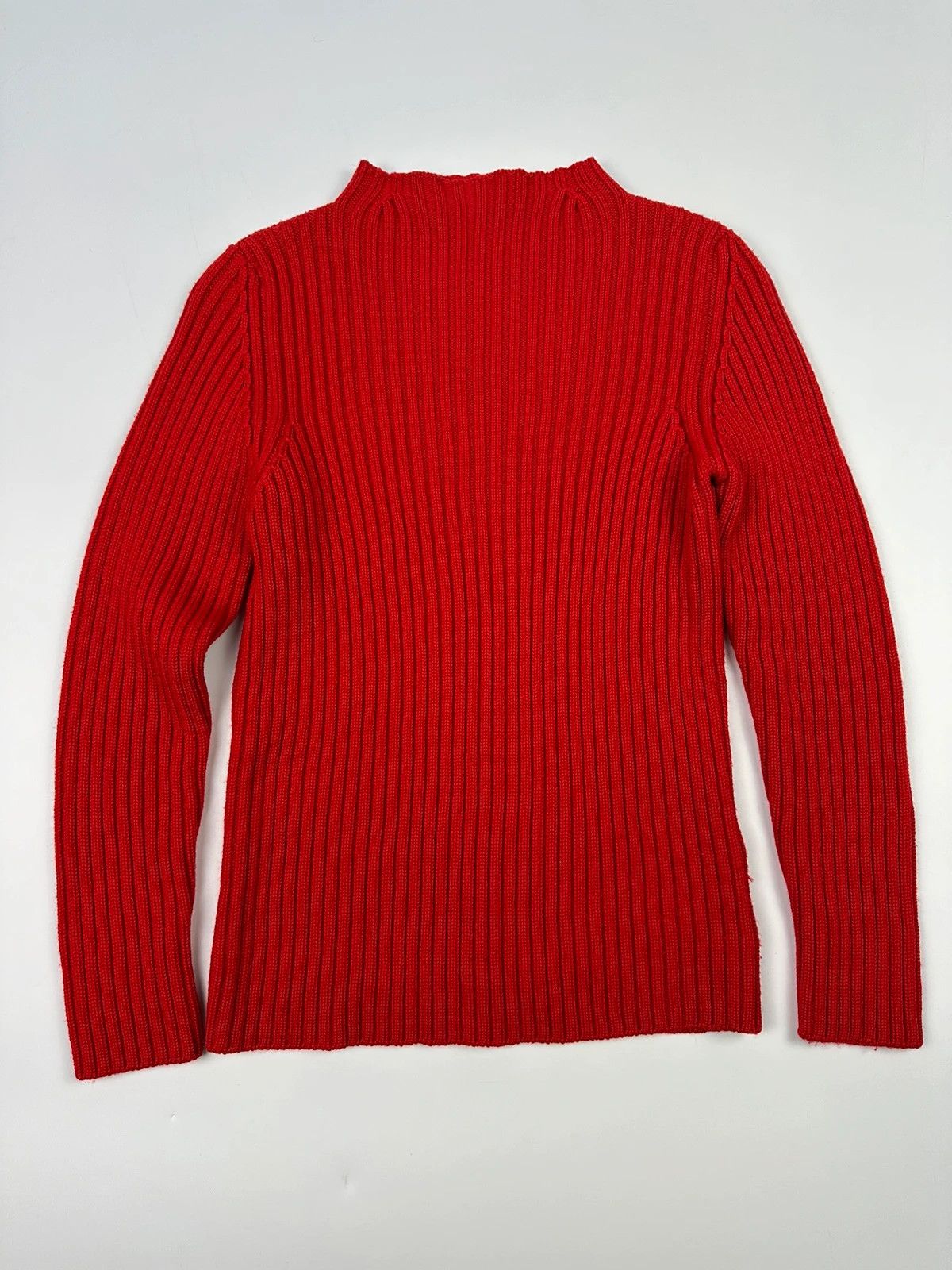 Prada Prada Sport FW2003 Red Ribbed Wool High Neck Sweater Knit Size S / US 4 / IT 40 - 6 Thumbnail