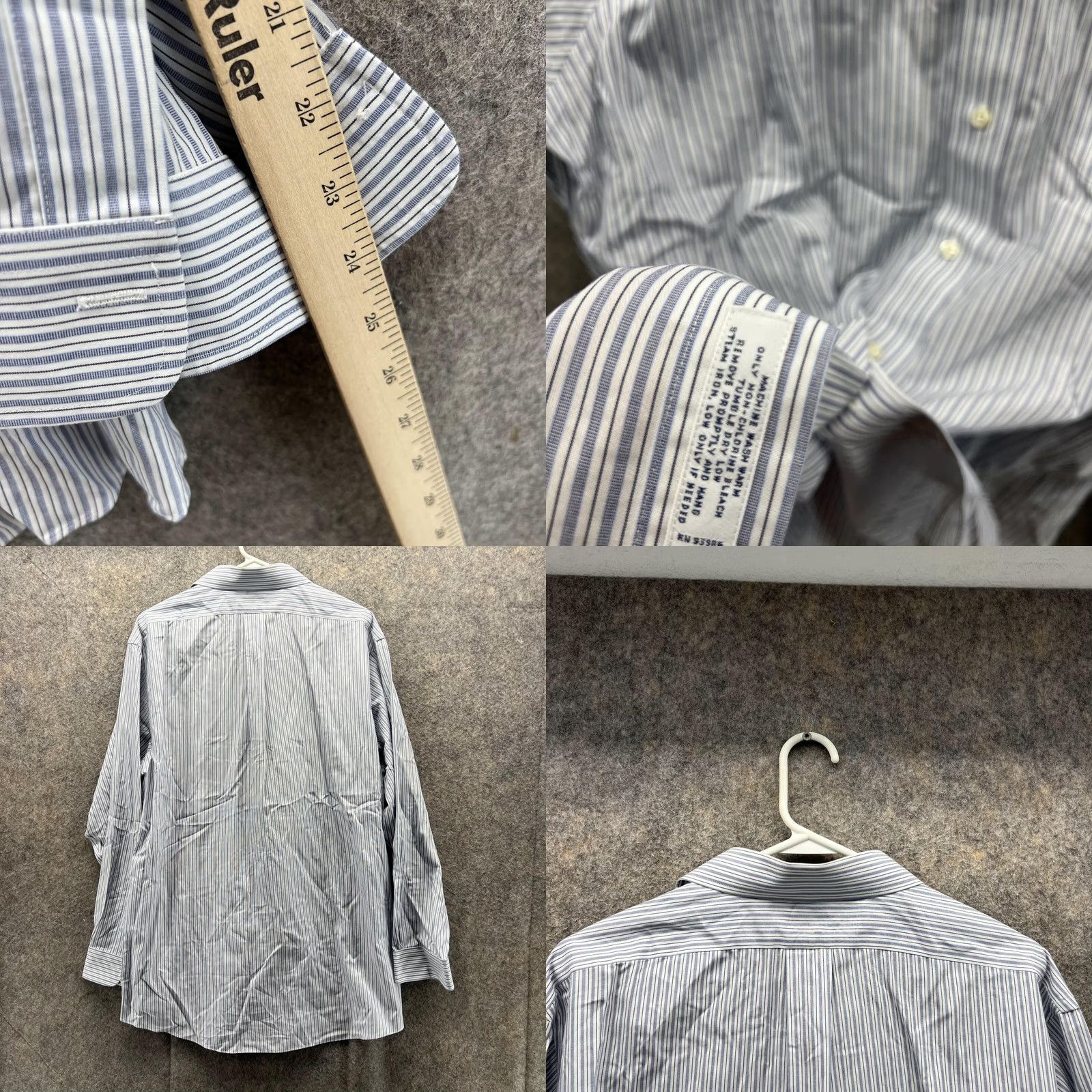 Brooks Brothers Brooks Brothers Shirt Men 17 34 White Blue Striped Button-Down Regent Casual Size US XL / EU 56 / 4 - 8 Thumbnail