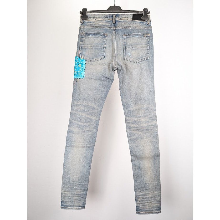 Amiri o1rshd1 Quilted Artpatch Jeans in Clay Indigo Size US 32 / EU 48 - 12 Thumbnail