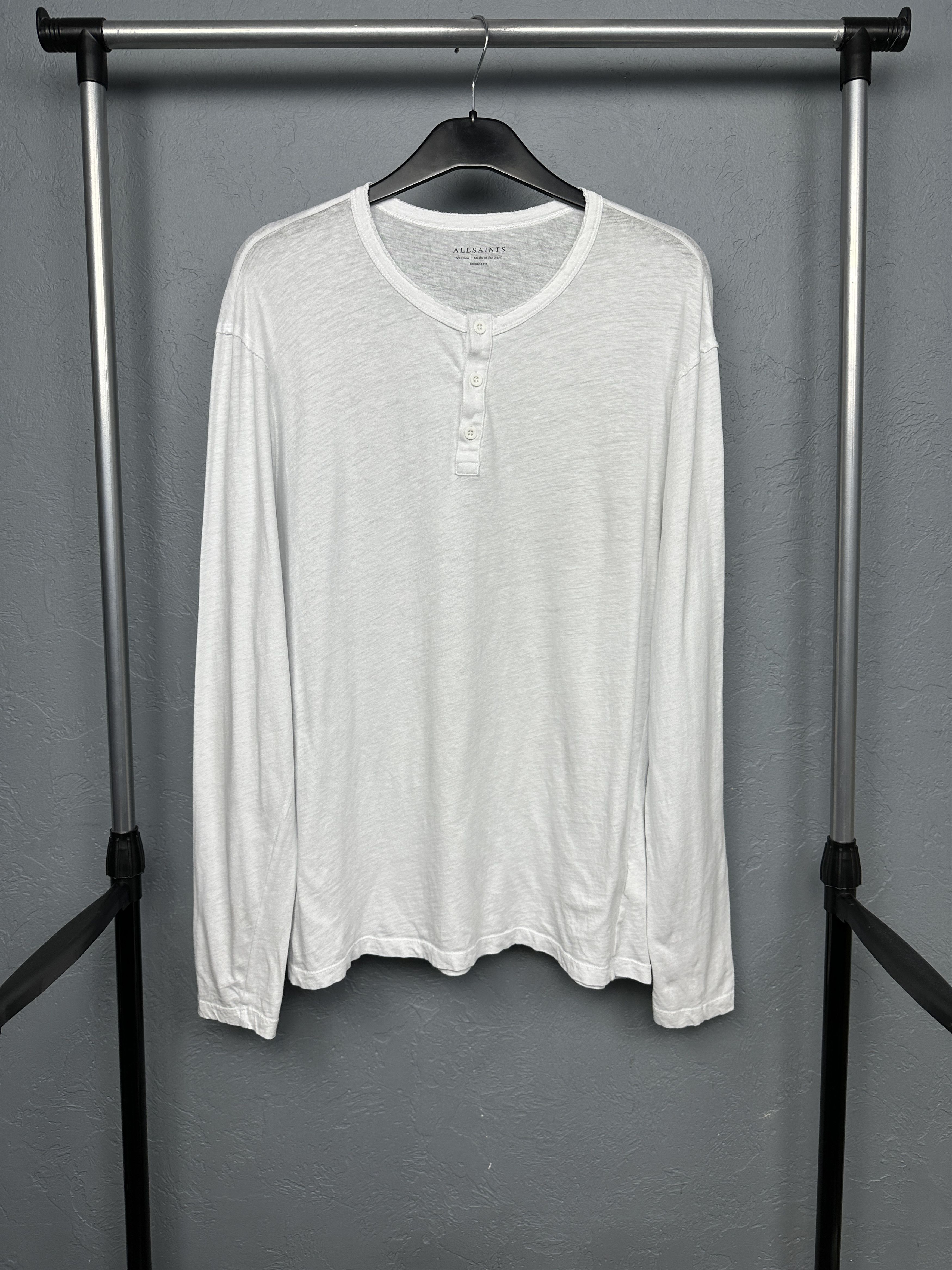 Allsaints Allsaints Mens Figure Long Sleeve Henley T-Shirt Size US M / EU 48-50 / 2 - 1 Thumbnail