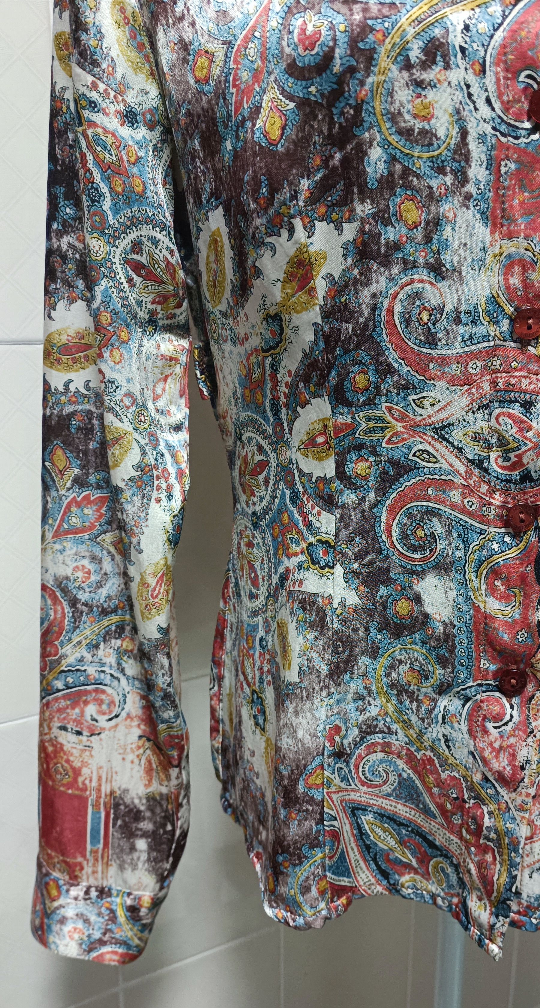 Jean Paul Gaultier Multicolor satin fabric shirt Size L / US 10 / IT 46 - 9 Thumbnail