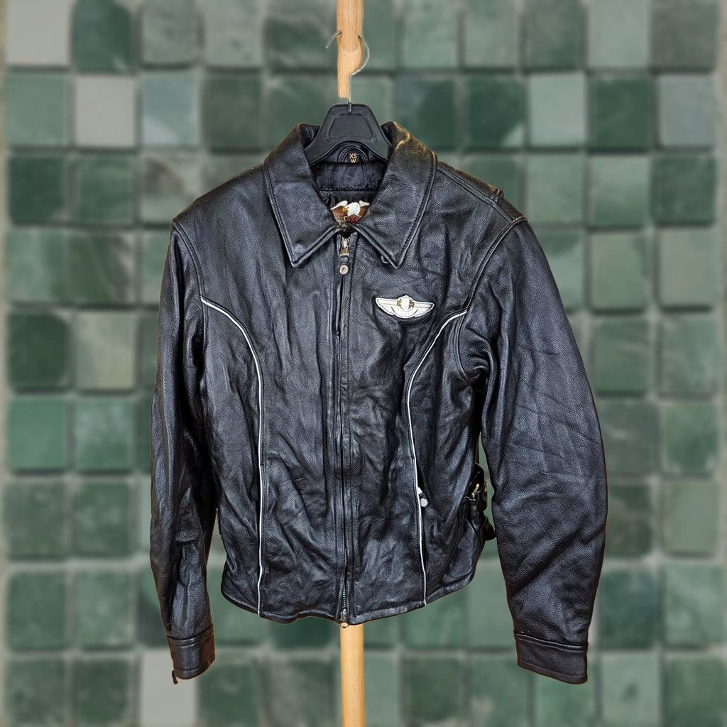 Harley Davidson VINTAGE Harley-Davidson 100th Anniversary Leather Motorcycle Jacket SZ XS Women Size XS / US 0-2 / IT 36-38 - 1 Thumbnail