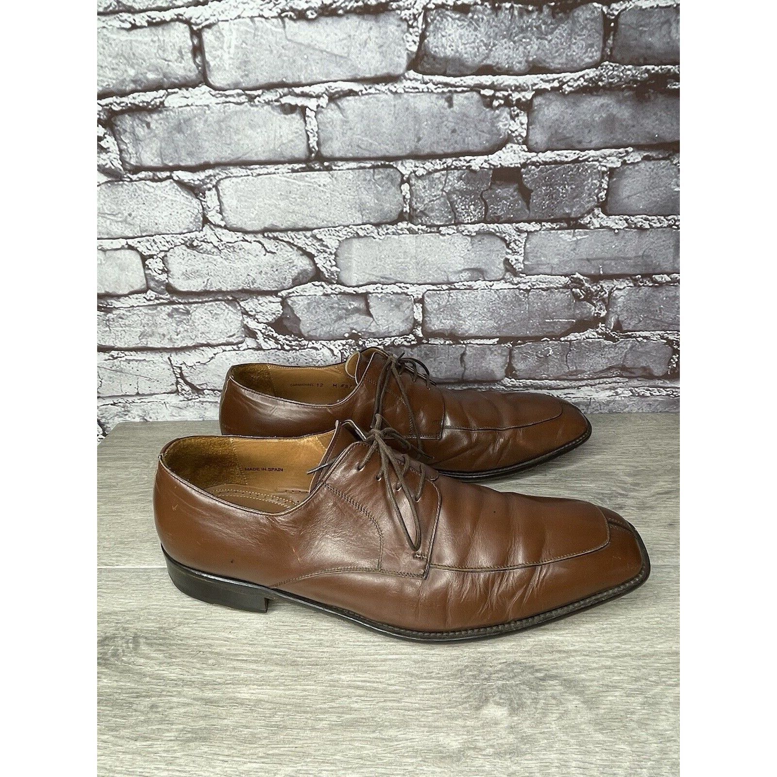 Mezlan Mezlan Carmichael Brown Leather LaceUp Oxfords Square Toe Dr Size US 12 / EU 45 - 3 Thumbnail