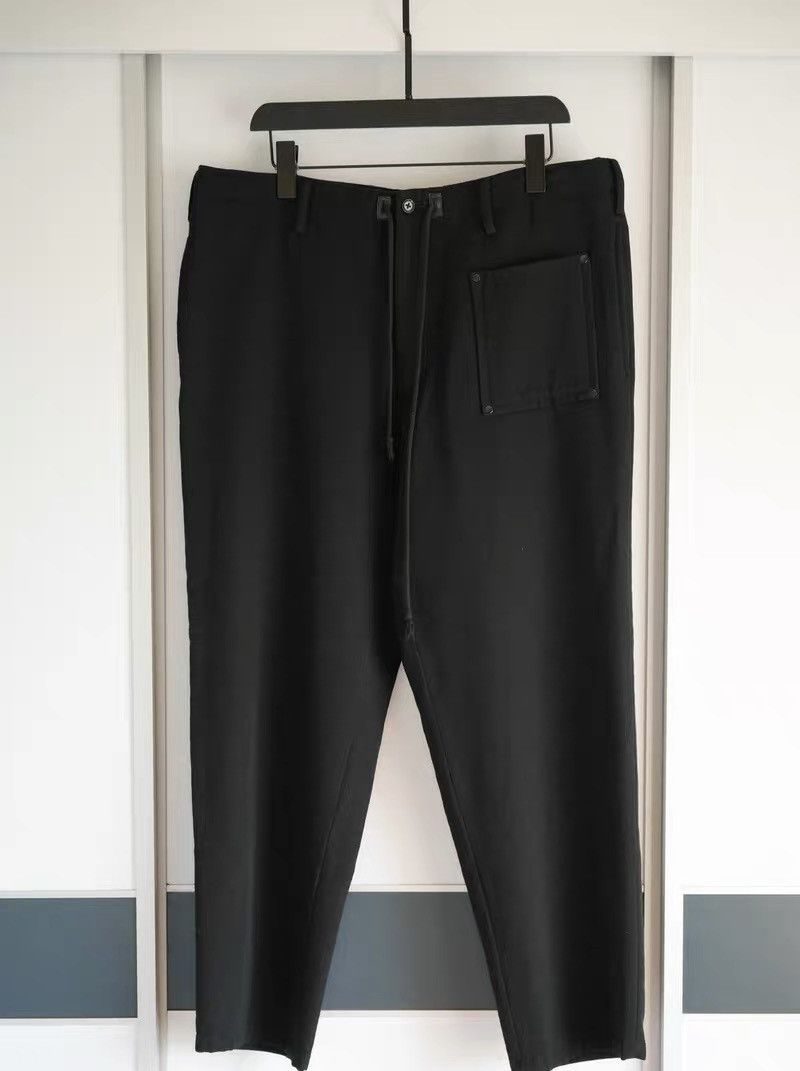 Yohji Yamamoto Yohji Yamamoto 05AW Rivet Leather Patch Drawstring Pants Size US 32 / EU 48 - 1 Thumbnail