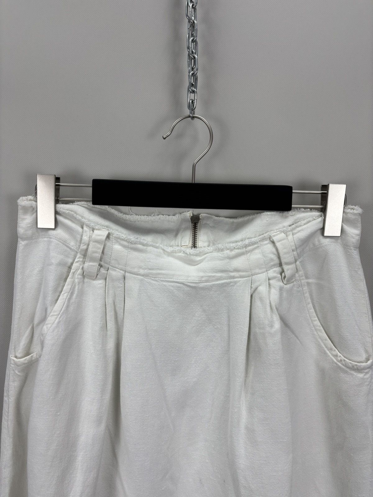 Japanese Brand Womens linen pants Ewa i Walla Size M Color White Size 26" / US 2 / IT 38 - 6 Thumbnail