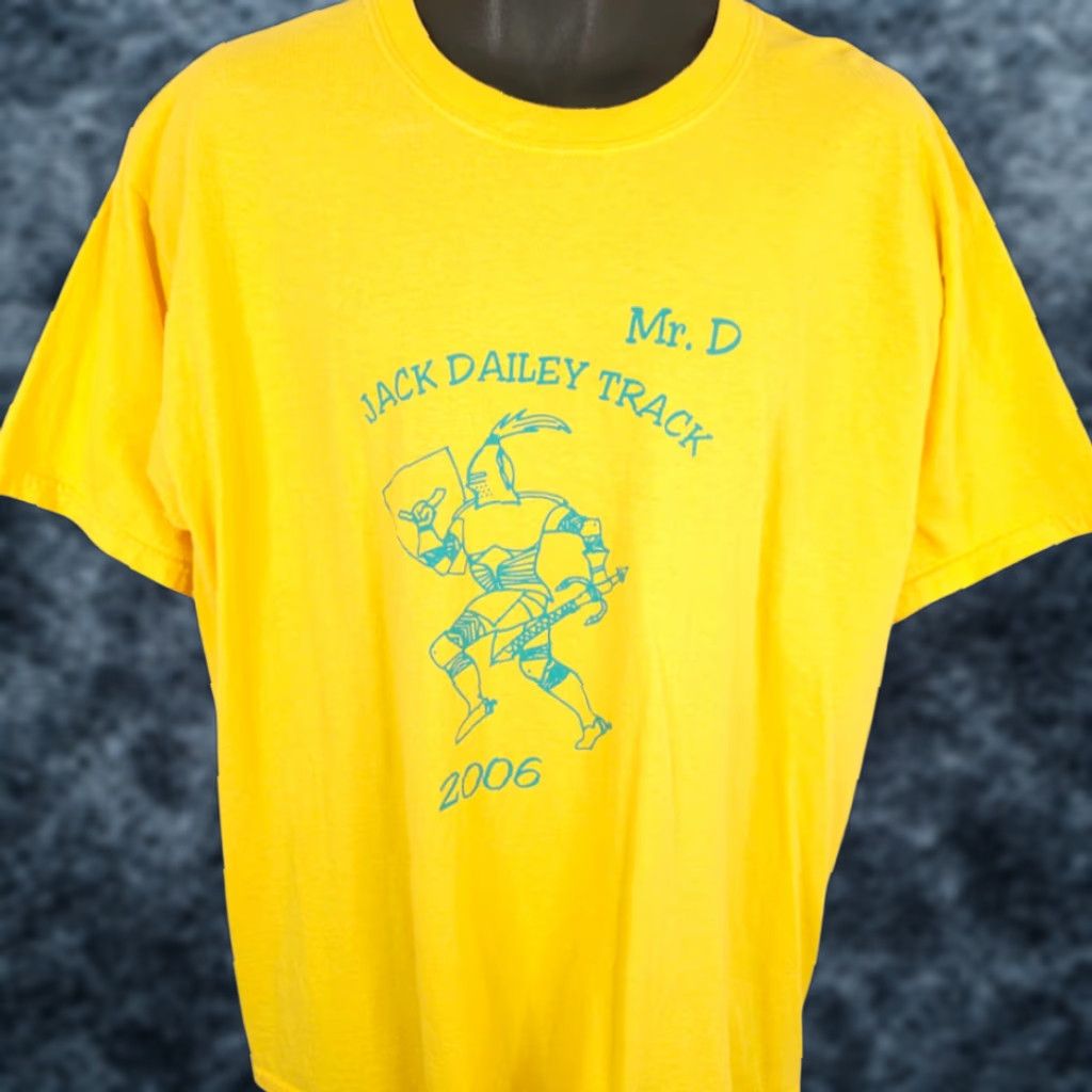 Gildan VINTAGE Jack Dailey Track T Shirt Mens XL Yellow Gildan T-Shirt School Y2K Las Vegas Size US XL / EU 56 / 4 - 1 Thumbnail