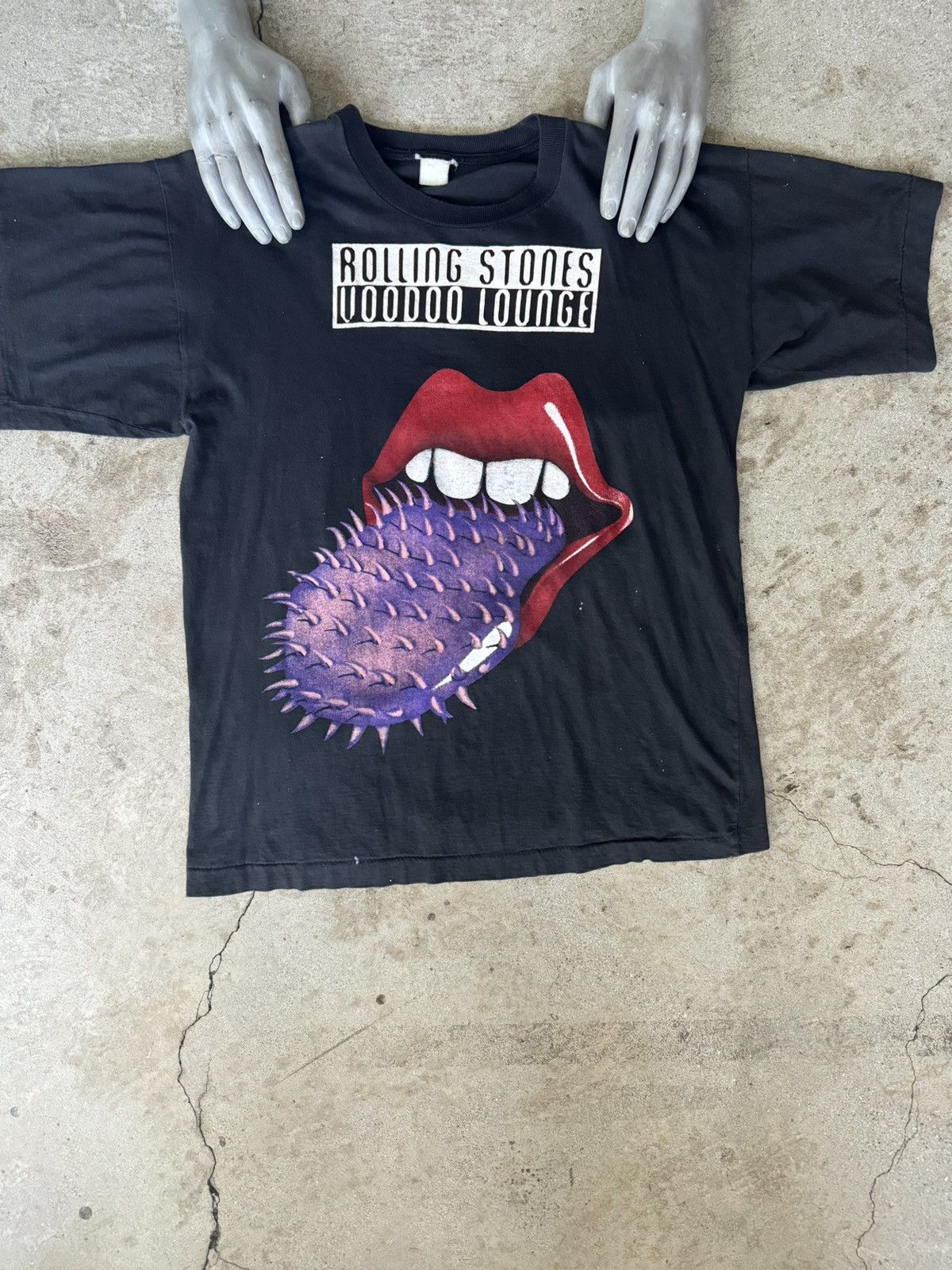 image of Band Tees x The Rolling Stones Vintage Single Stitch 90's Rolling Stones Voodoo Lounge Band in Blac