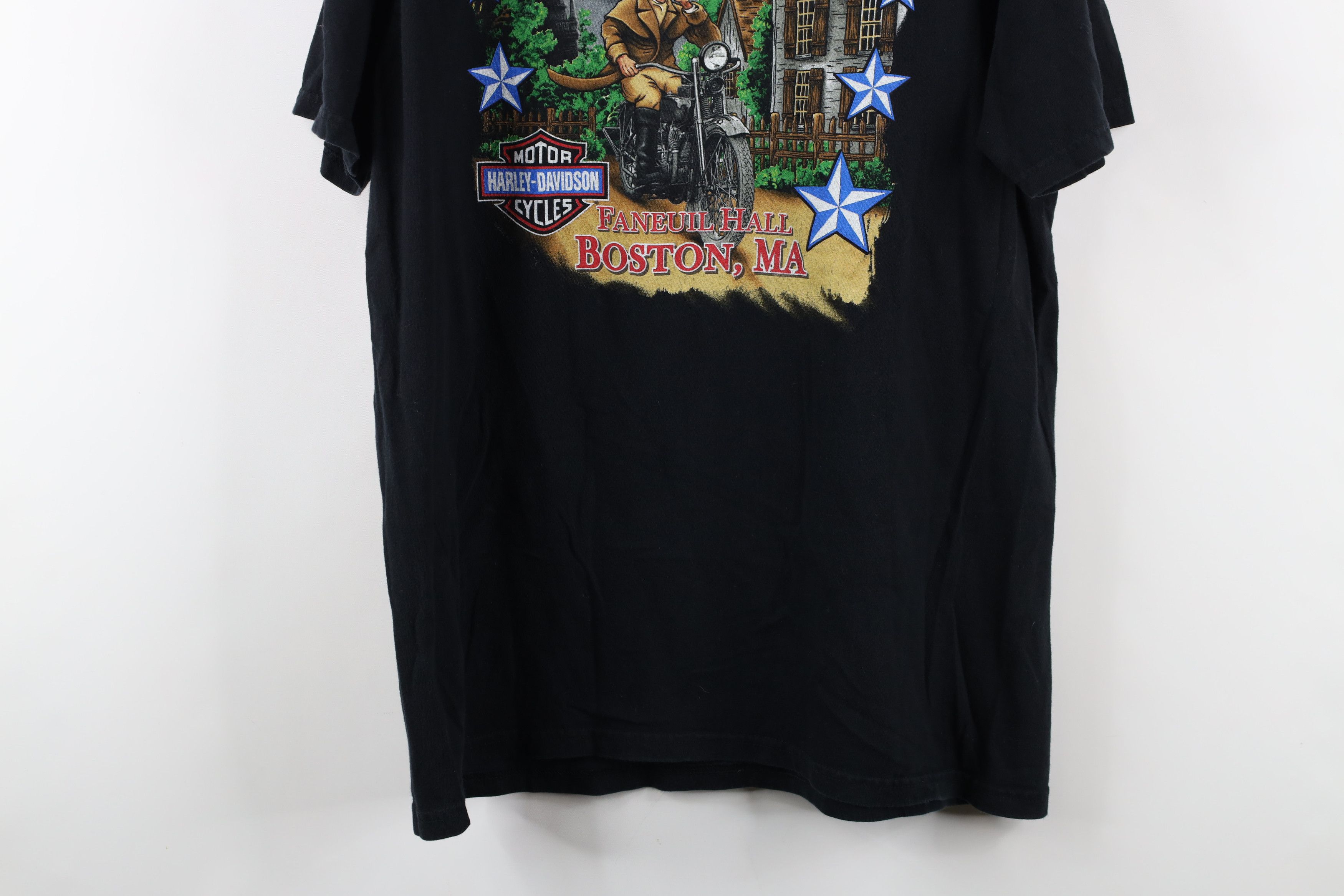Harley Davidson × Vintage Vintage Y2K Harley Davidson Spell Out Boston T-Shirt Black Size US L / EU 52-54 / 3 - 13 Thumbnail