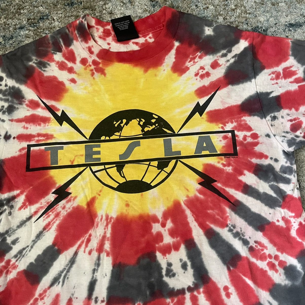 Vintage tesla band tye dye tshirt 1992 vintage Size US M / EU 48-50 / 2 - 2 Thumbnail