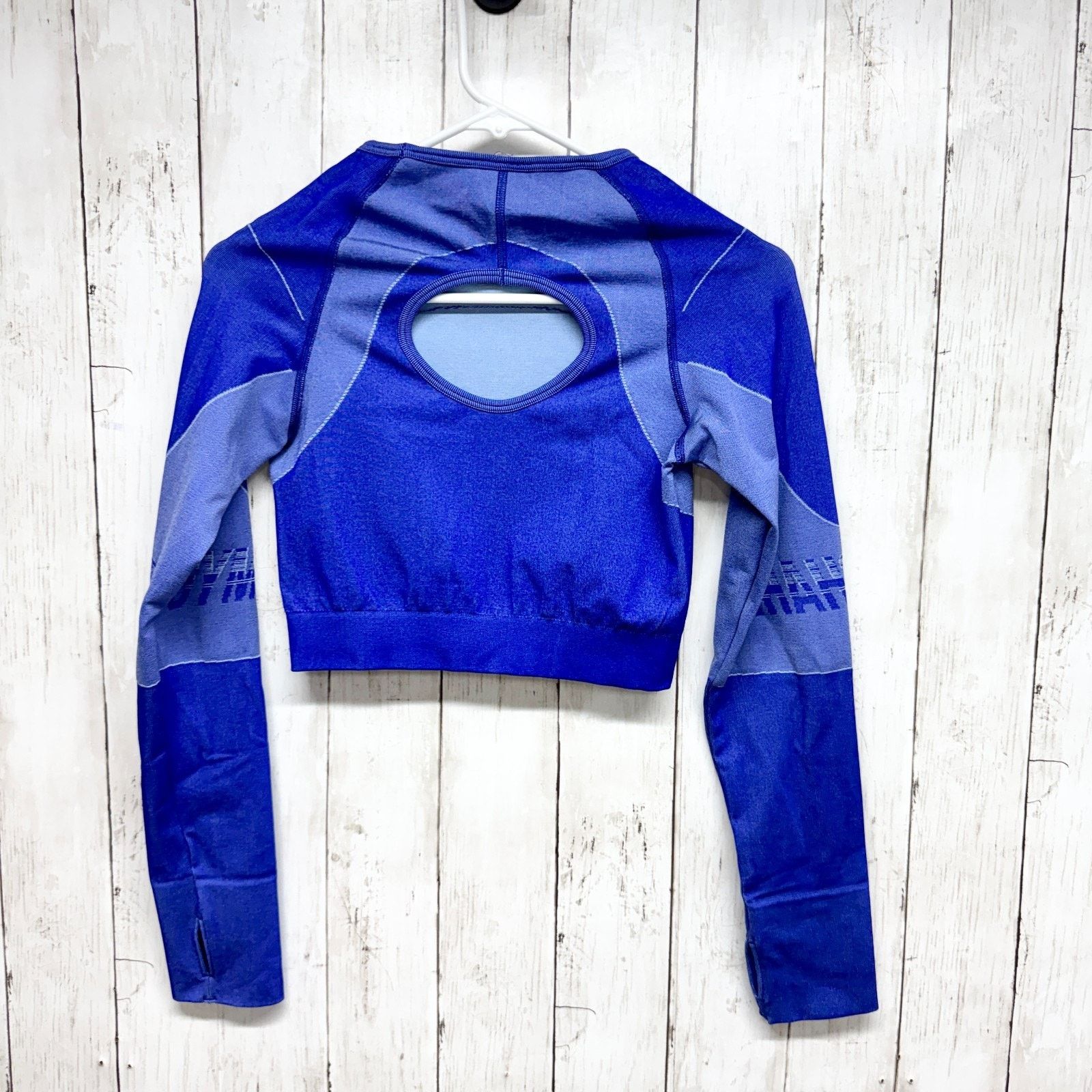 Gymshark Gymshark Top XS Turbo Seamless Crop Top Blue Compression Size XS / US 0-2 / IT 36-38 - 4 Thumbnail