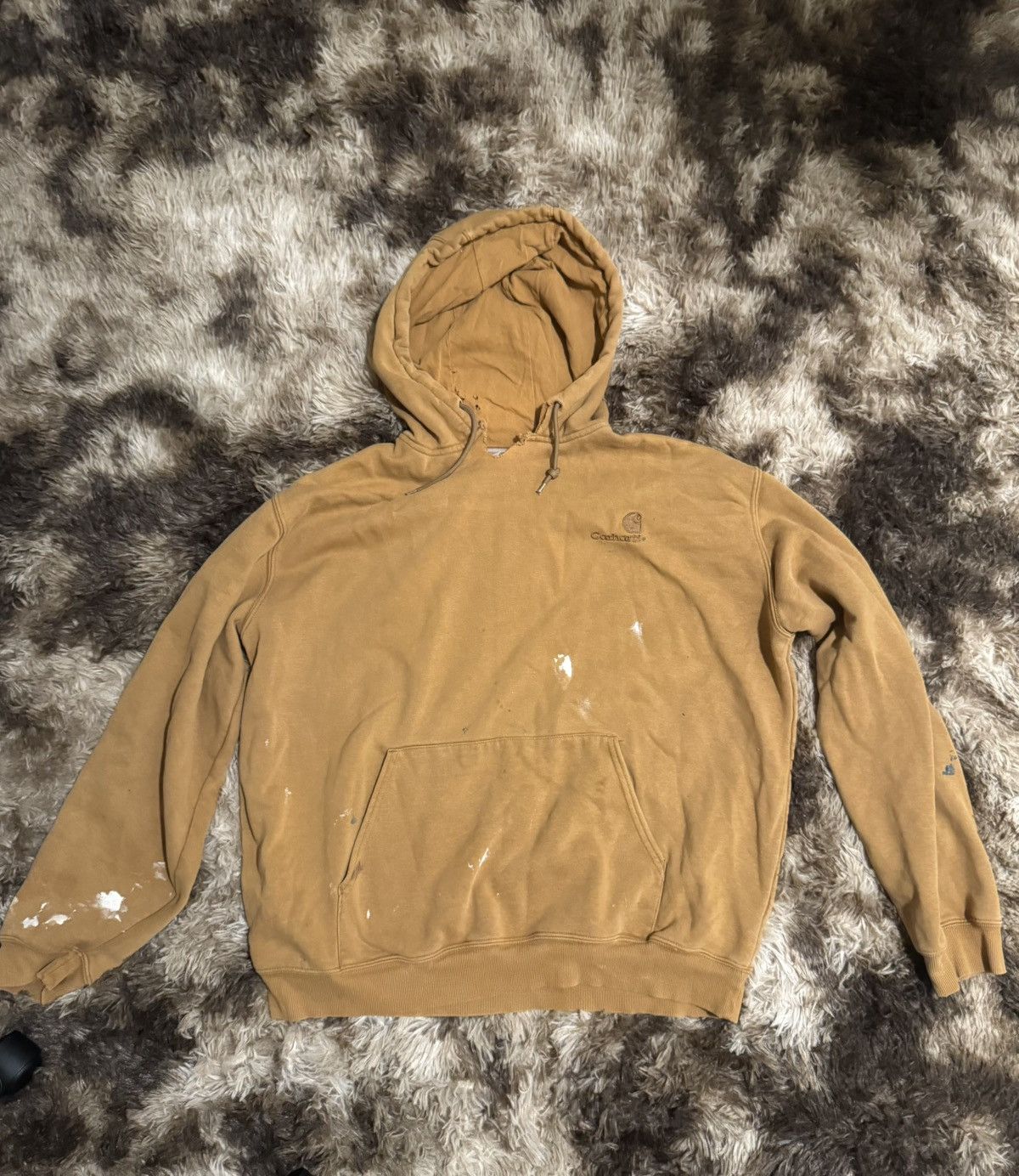Carhartt × Vintage Vintage Distressed “Paint Splatter” Carhartt Hoodie Size US XL / EU 56 / 4 - 1 Thumbnail