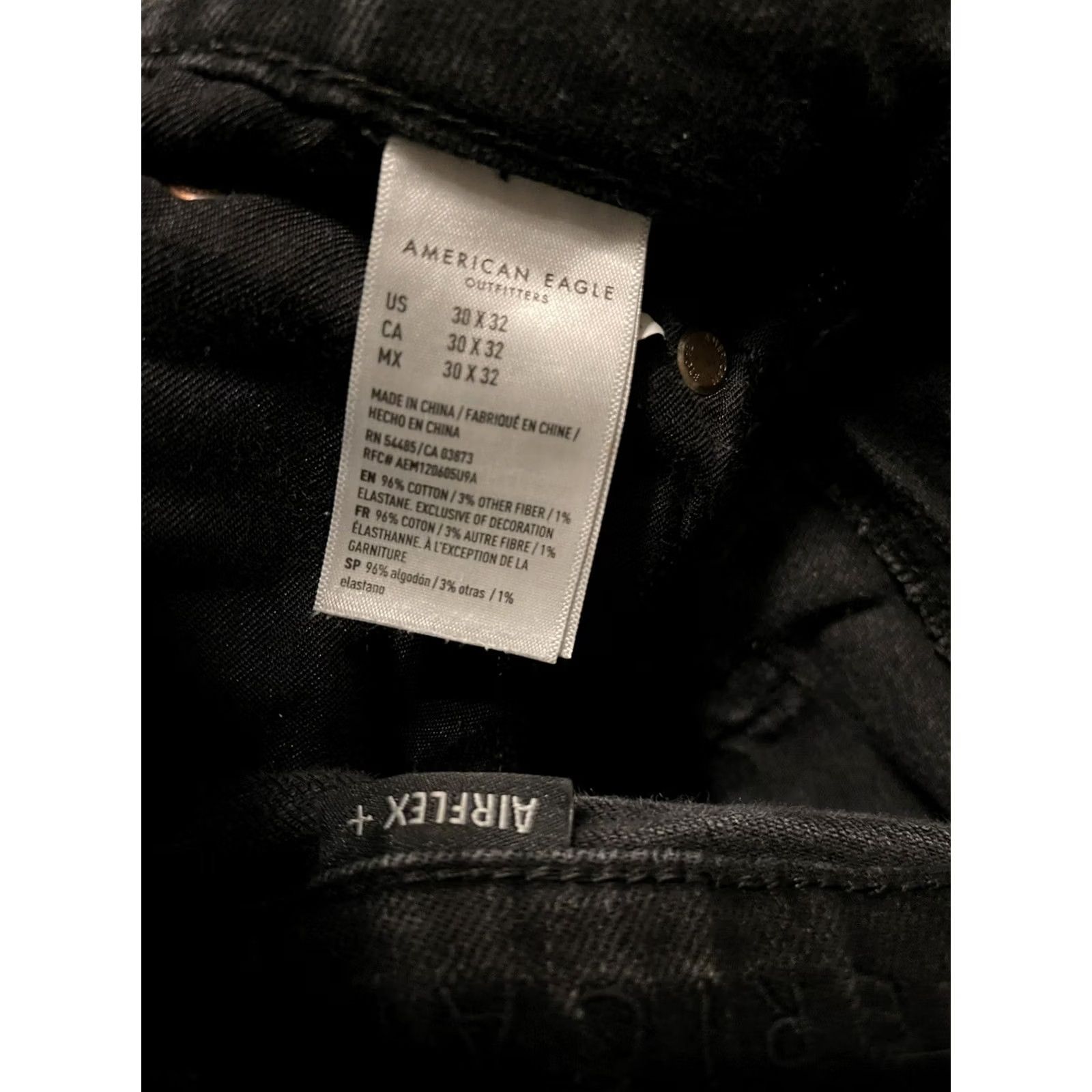 American Eagle Outfitters American Eagle Jeans Mens Slim Fit Black Wash Stretch Denim 30x31 Size US 30 / EU 46 - 5 Thumbnail