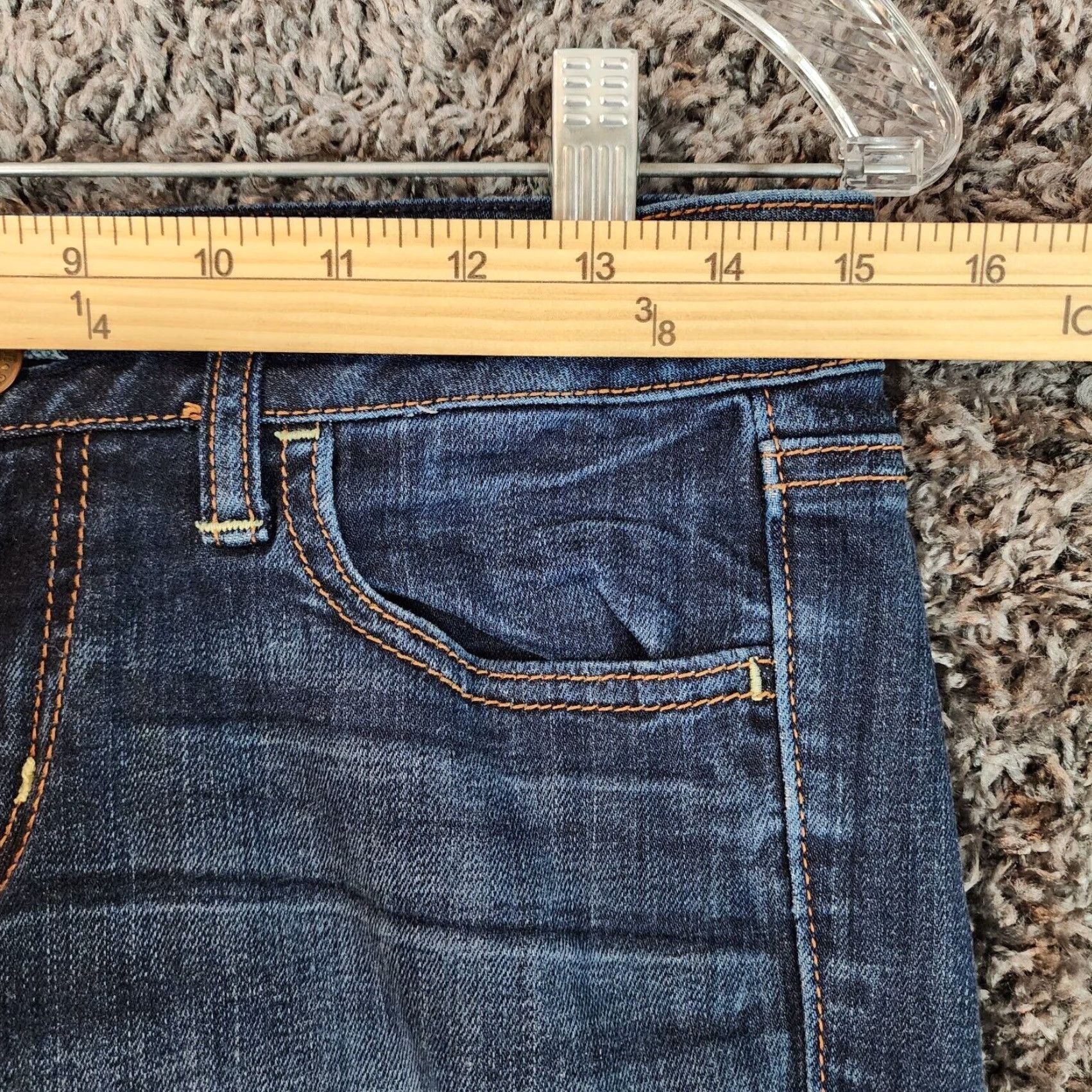 American Eagle Outfitters AMERICAN EAGLE WOMENS Skinny Jean Jeggings Distressed Stretch Blue Size 6 Regular 30x30 Womens Size 28" / US 6 / IT 42 - 4 Thumbnail