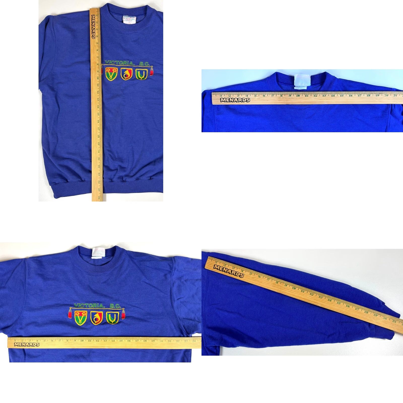 Vintage VINTAGE Victoria, B.C. Sweatshirt Embroidered Made in Canada XL Men 90s Pullover Fleece Cotton Blend Blue Size US XL / EU 56 / 4 - 8 Thumbnail