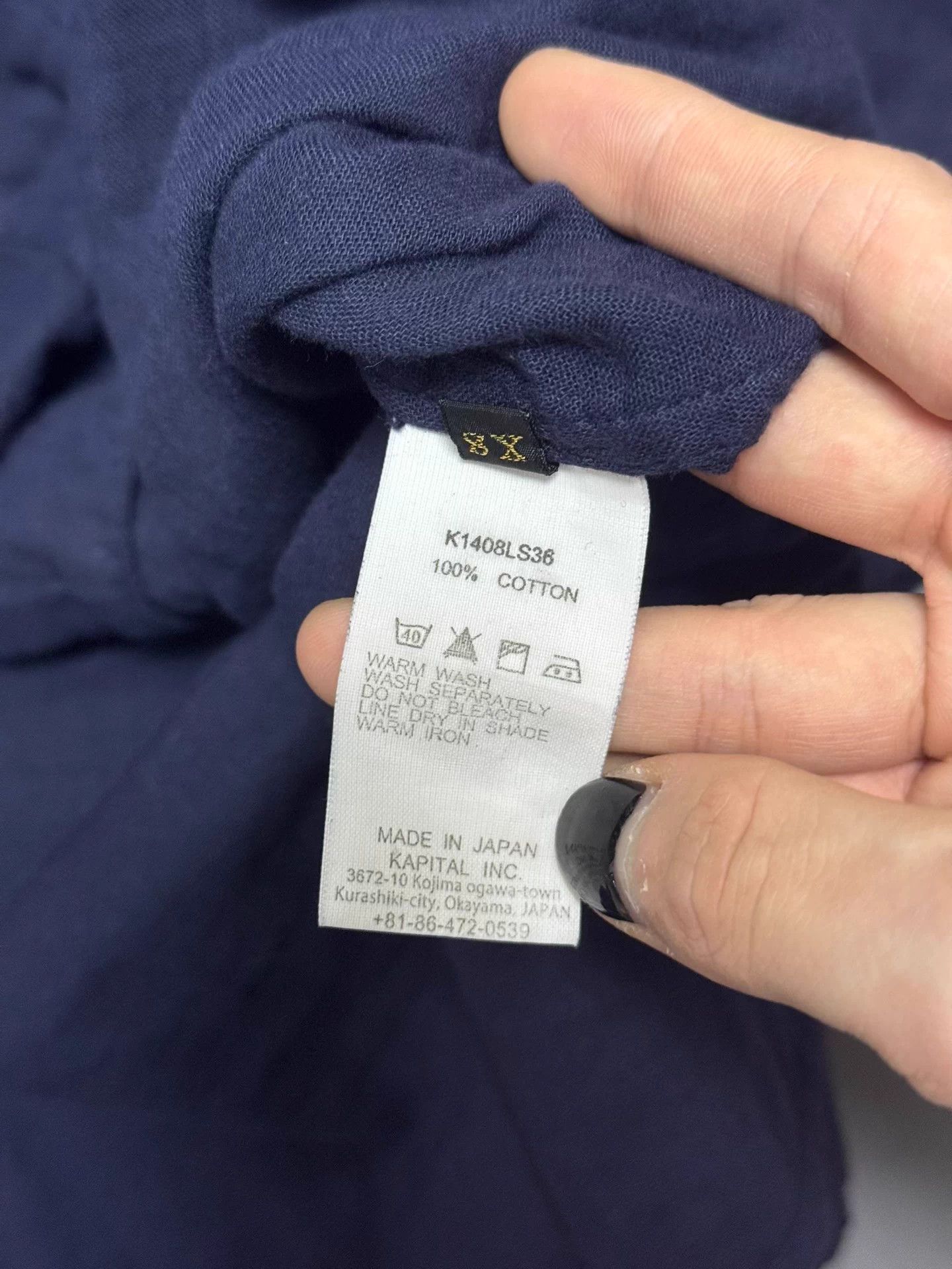 Kapital Kapital Indigo Dyed Irregular Collar Shirt Size US XS / EU 42 / 0 - 4 Thumbnail