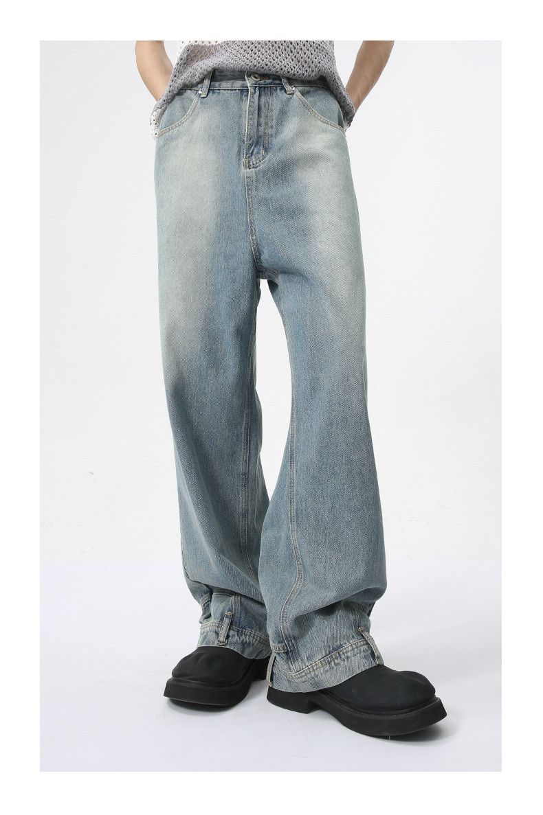 Japanese Brand × Jean Light blue washed trendy straight loose jeans Size US 32 / EU 48 - 1 Thumbnail