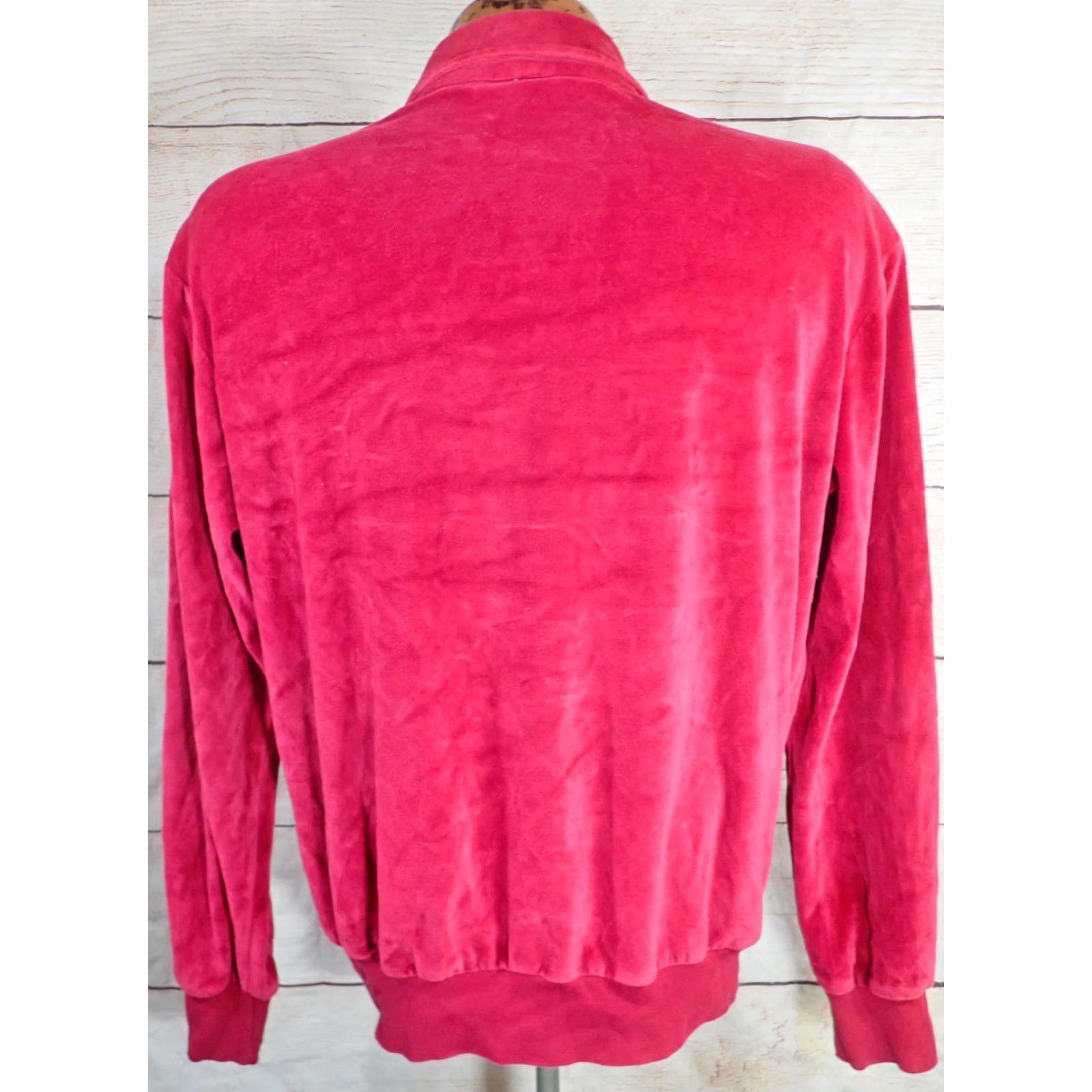JCPenney VINTAGE JC Penney Polo Shirt Mens L Red Velour Long Sleeve Pocket Popover Shirt Burgundy RED 70s 60s Preppy Retro Rockabilly Vintage Mens L Size US L / EU 52-54 / 3 - 5 Thumbnail