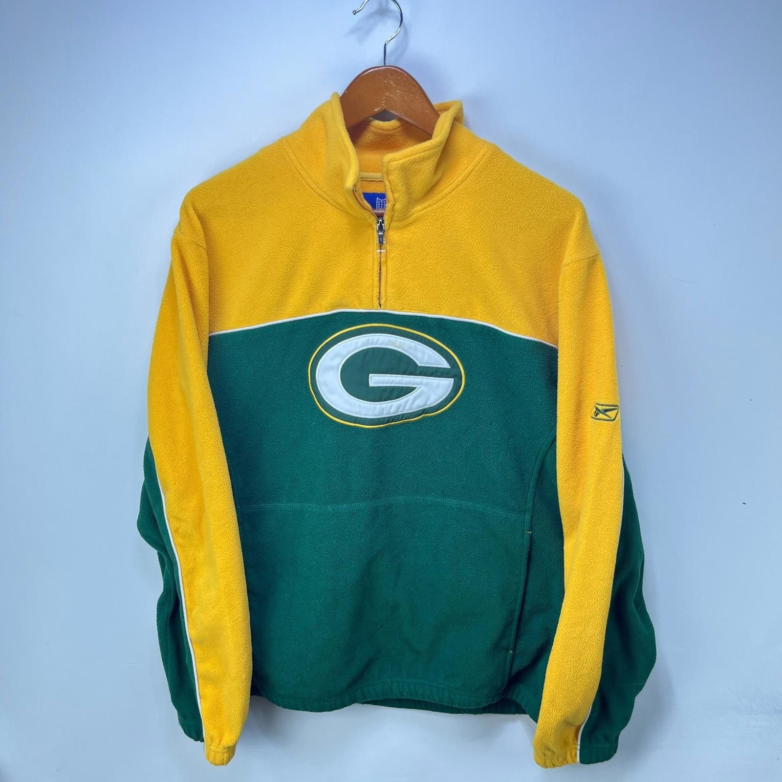 Reebok Vintage 90s Green Bay Packers Quarter Zip Sweater Medium Size ONE SIZE - 1 Thumbnail