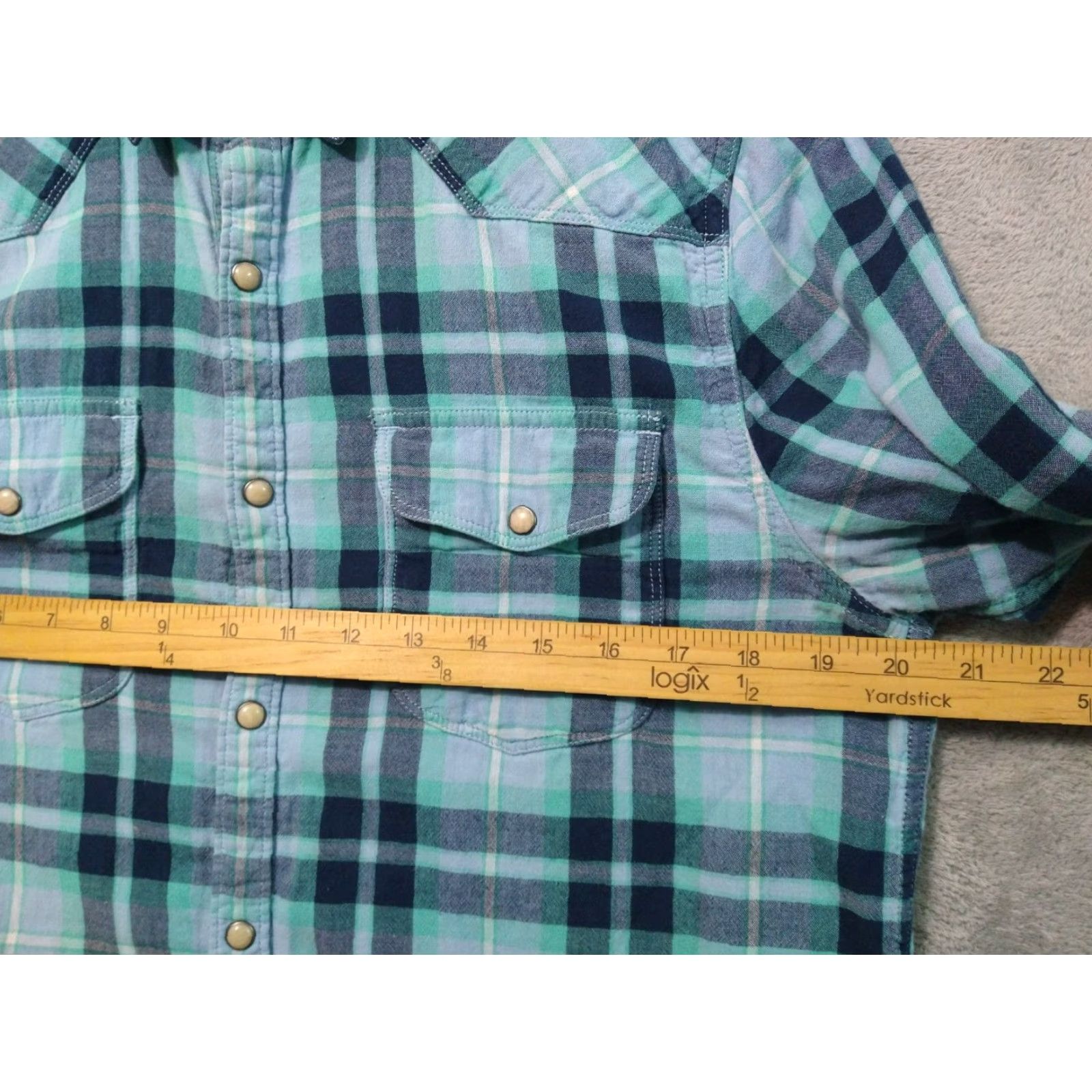 Lucky Brand Lucky Brand Shirt Mens Medium Blue Plaid Flannel Pearl Snap Long Sleeve Cotton Size US M / EU 48-50 / 2 - 5 Thumbnail