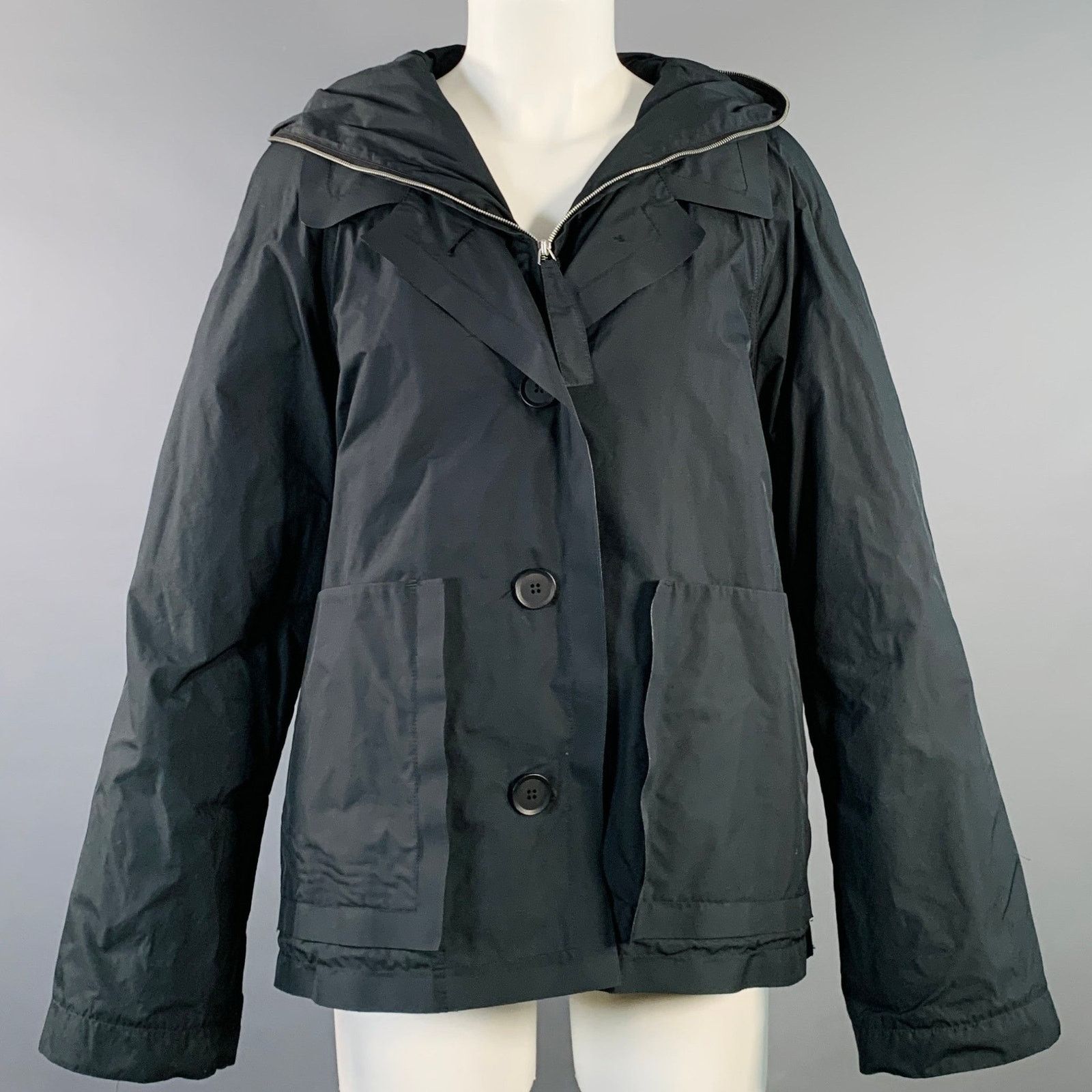 Annette Gortz ANNETTE GOERTZ Size XS Black Polyester Hooded Layered Jacket Size XS / US 0-2 / IT 36-38 - 1 Thumbnail