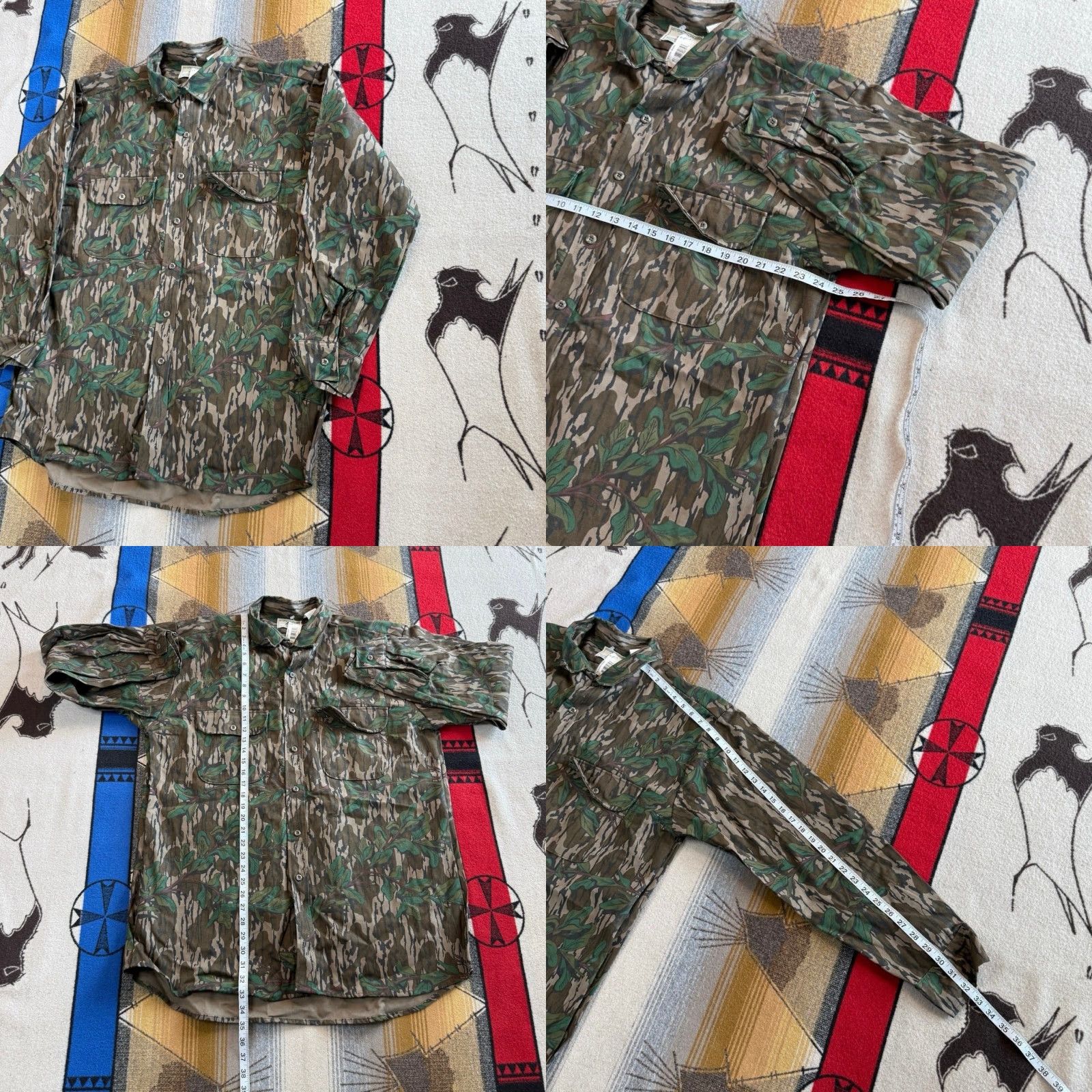 Vintage VINTAGE Mossy Oak Greenleaf Camo Jacket Mens XL Hunting 80s USA Camouflage Shirt? Size US XL / EU 56 / 4 - 8 Thumbnail