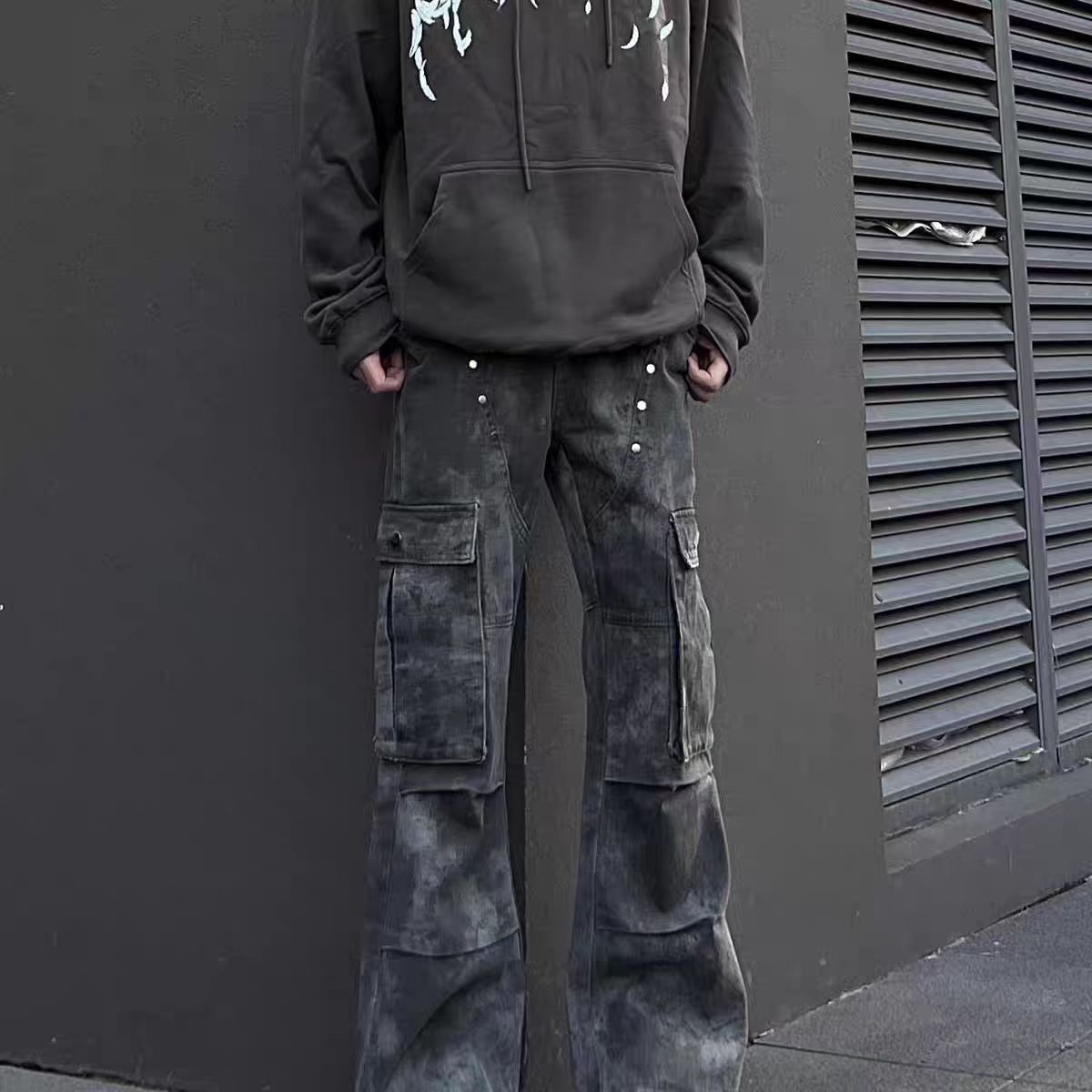 Japanese Brand × Vintage Camouflage Grey Work Loose Hip Hop Jeans Size US 30 / EU 46 - 2 Thumbnail