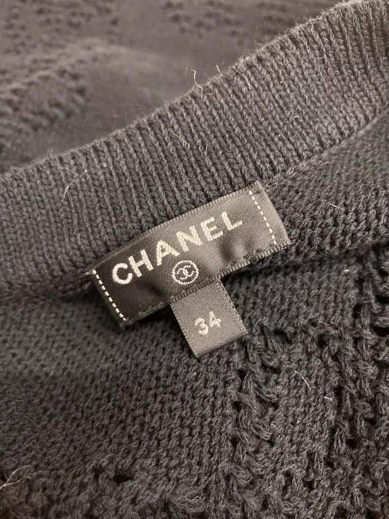 Chanel Chanel Black hollow knitted dress Size XXS / US 00 / IT 34 - 3 Thumbnail