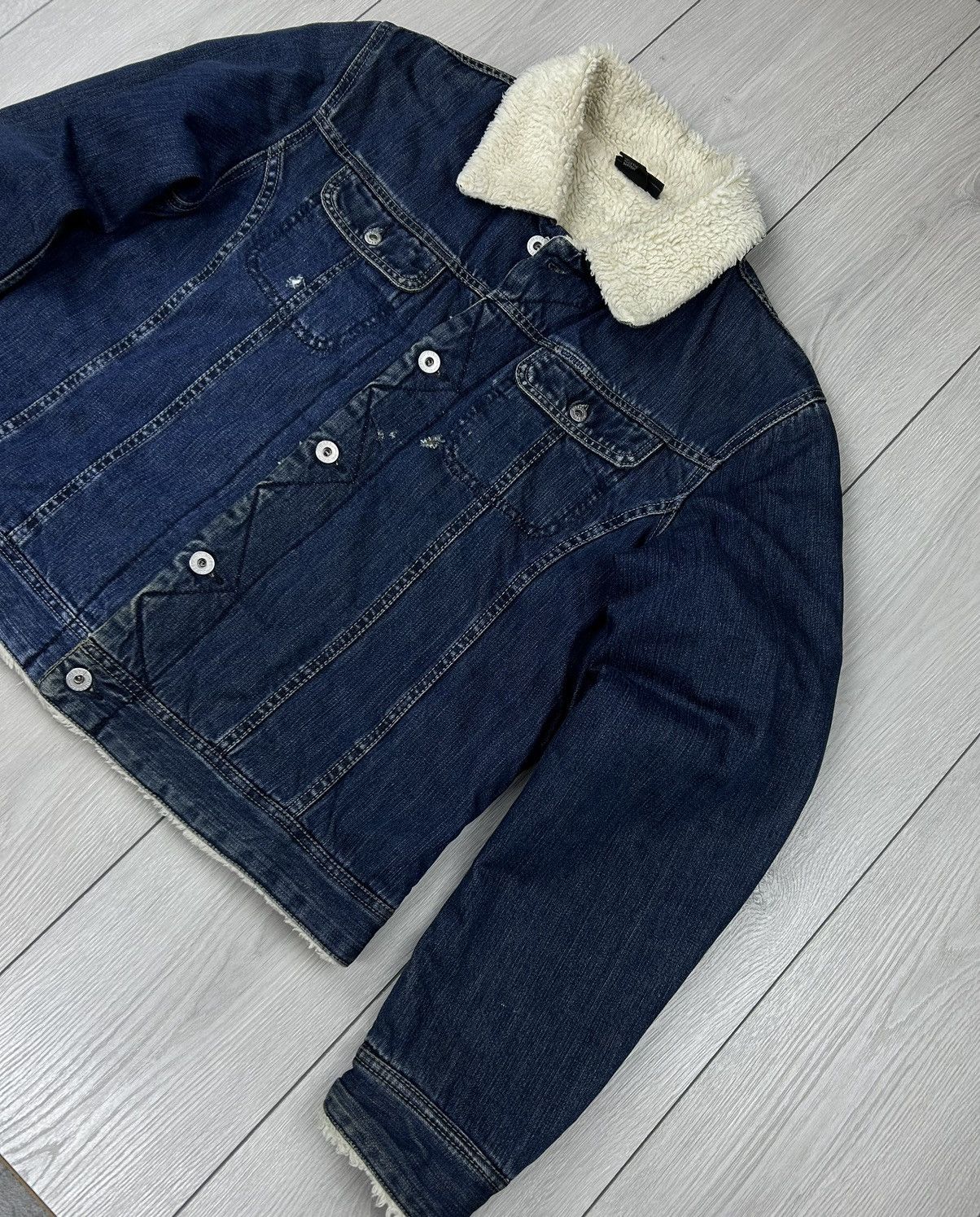 Diesel × Vintage Diesel Vintage Sherpa Denim Jacket Size M - L Blue Size US M / EU 48-50 / 2 - 2 Thumbnail